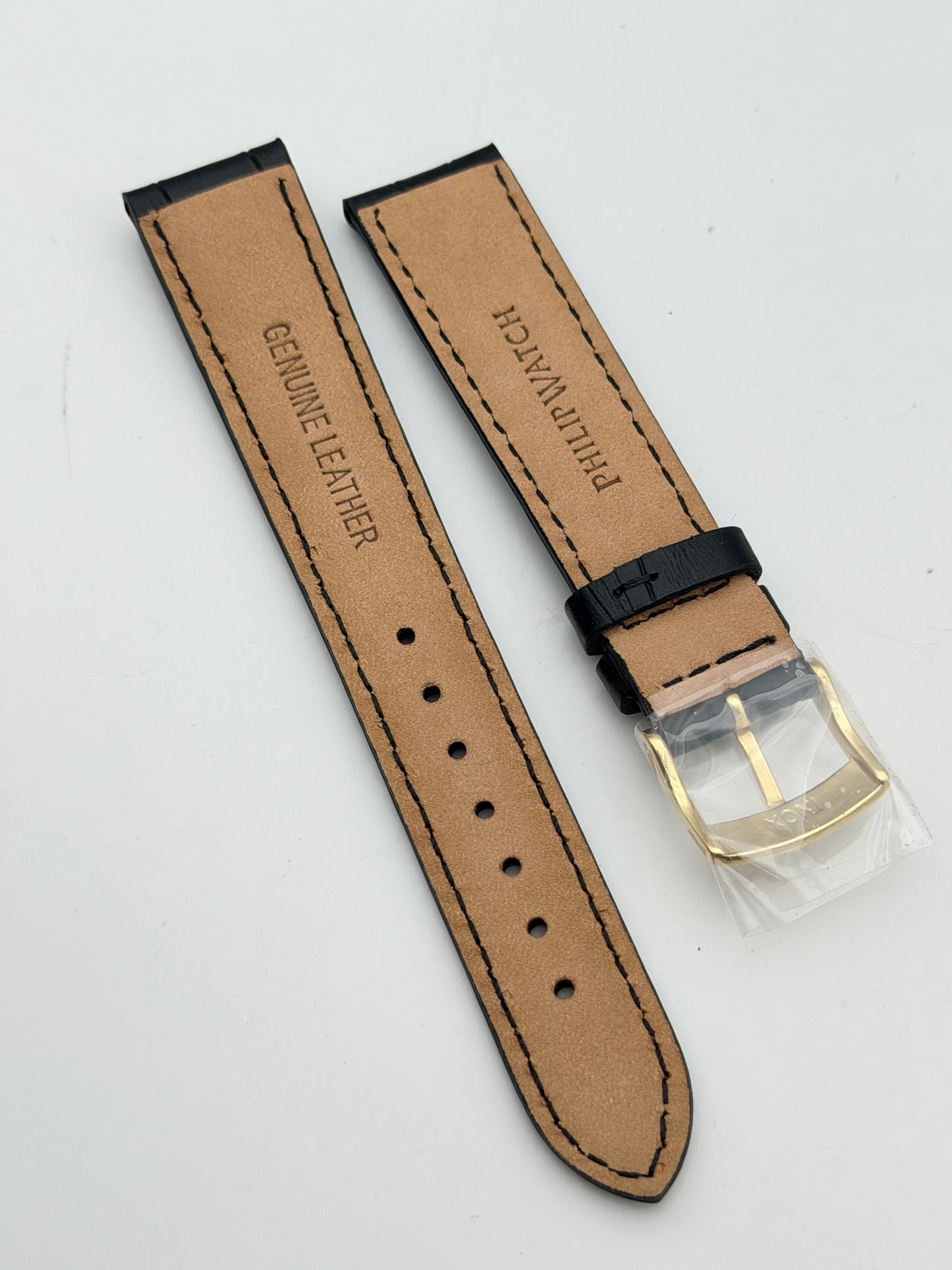 philip watch nero 18mm dorato cinturino strap