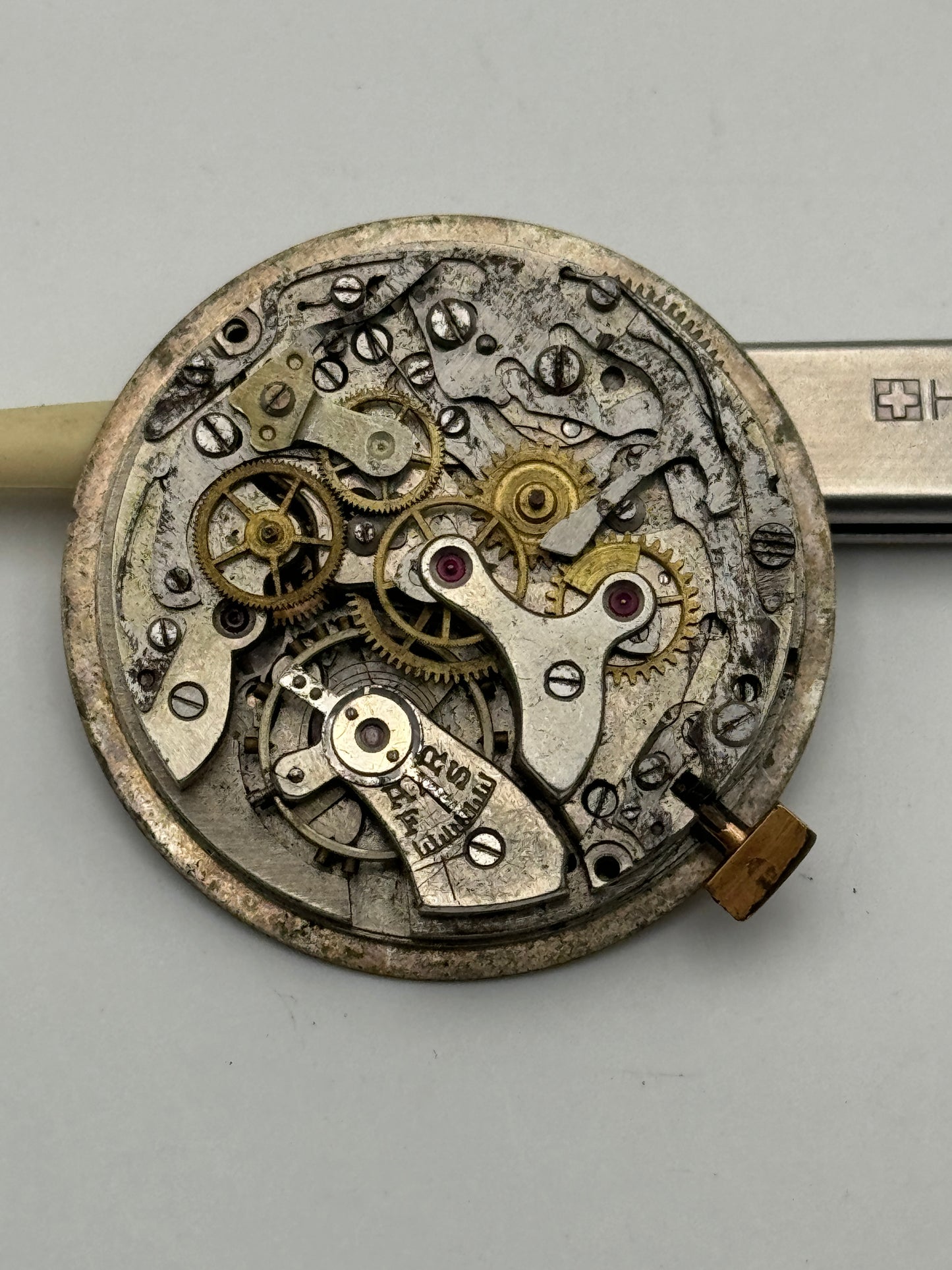 chronographe suisse landeron chrono movement movimento