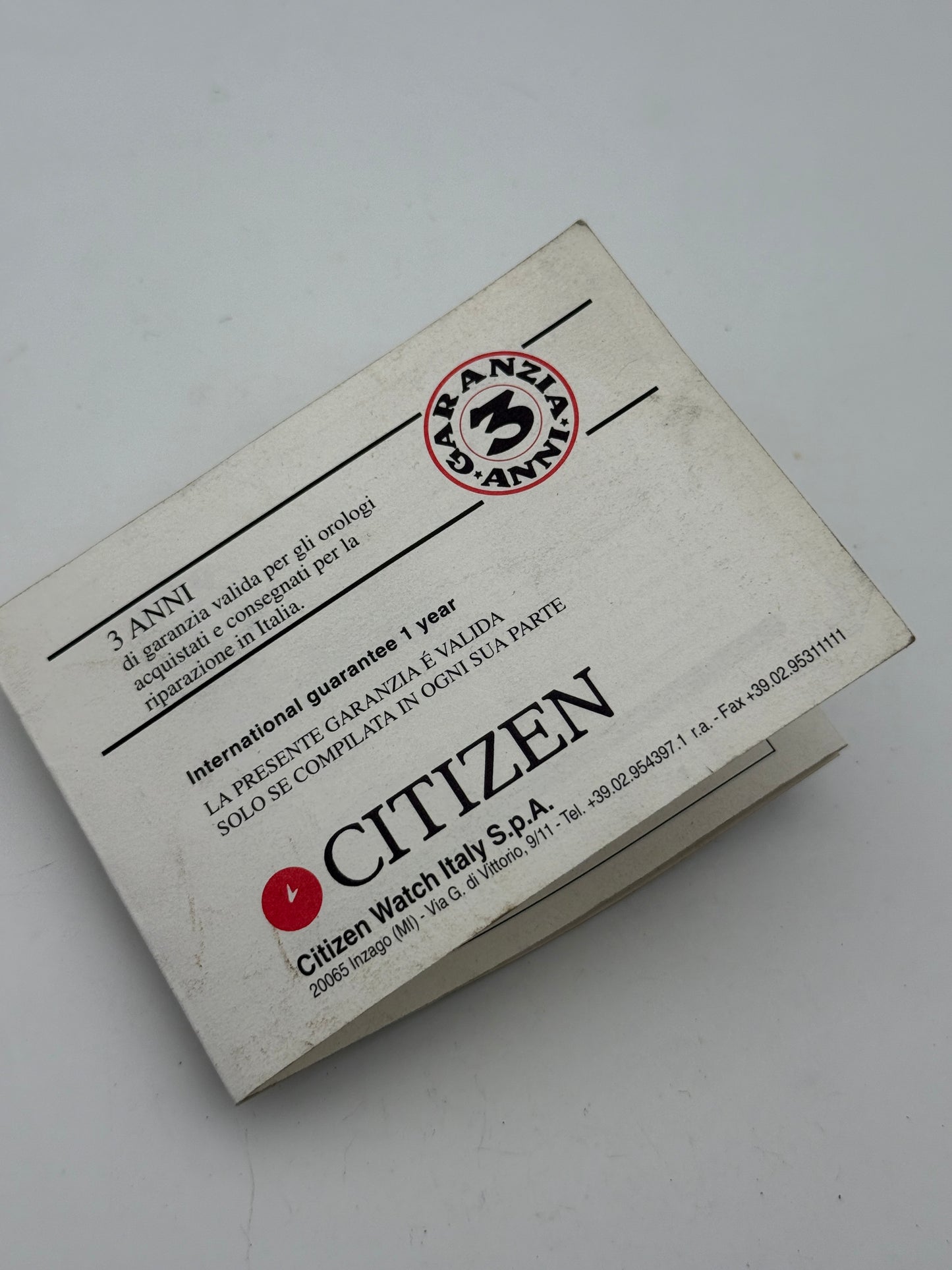 citizen vintage warranty guarantee garanzia nos new old stock