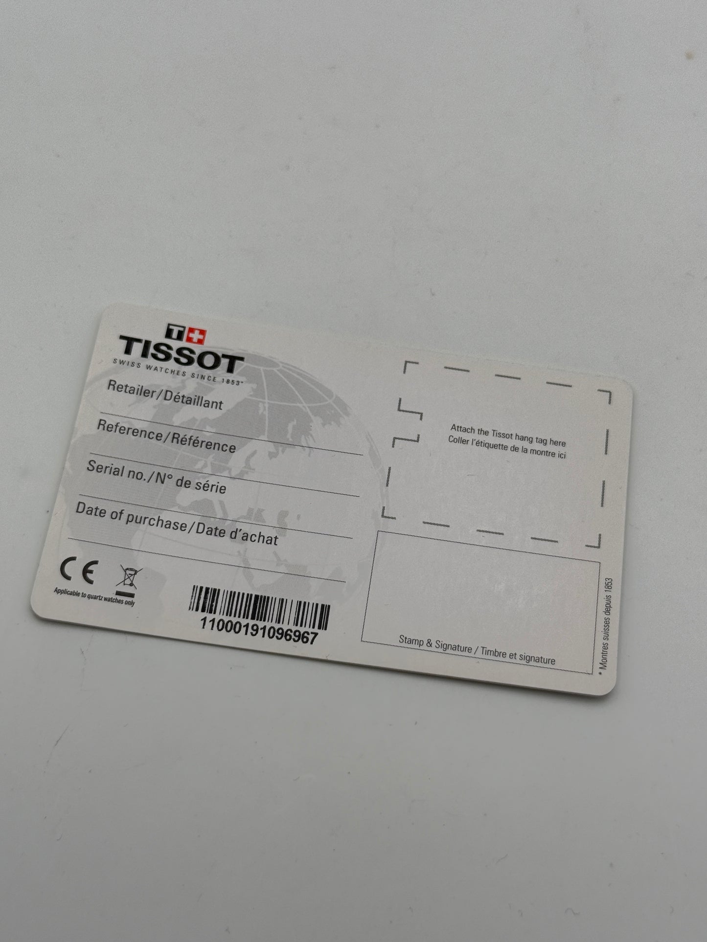 tissot warranty garanzia internationale swiss