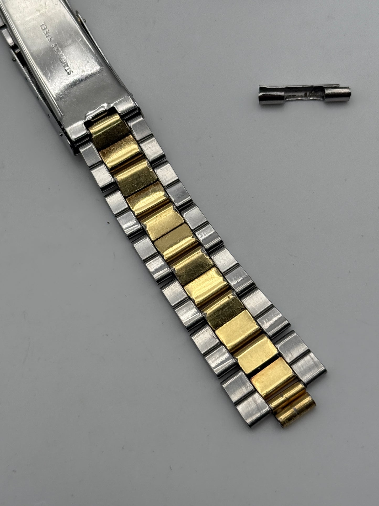 squale 17mm acc-oro acier gold plated bracciale bracelet steel rare