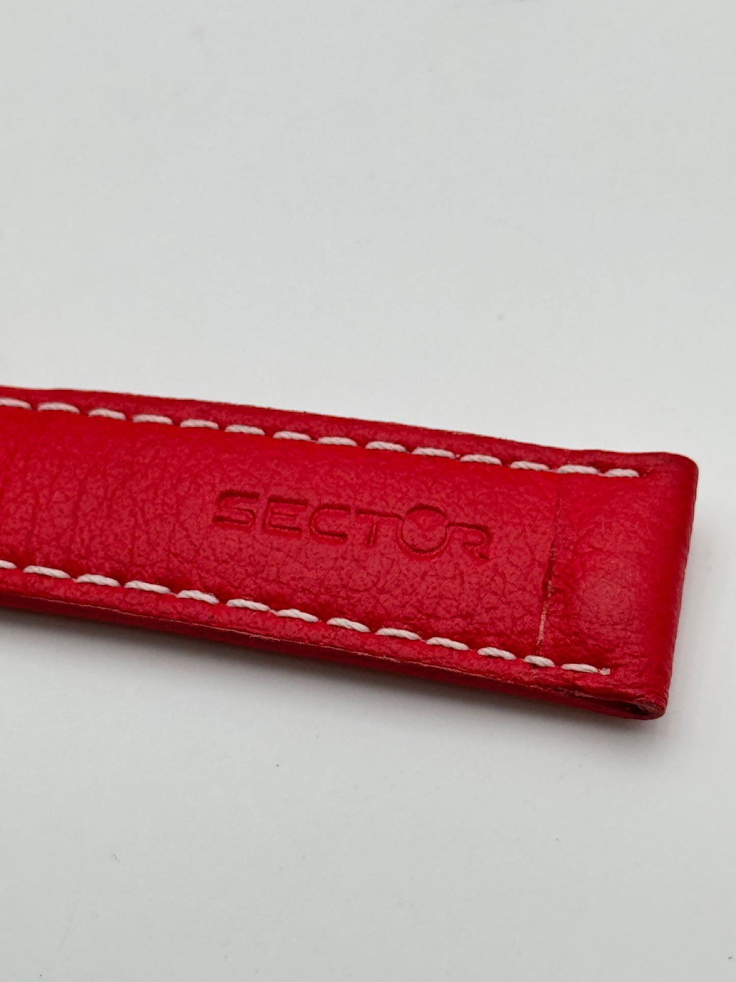 Sector cinturino strap pelle leather red 20mm