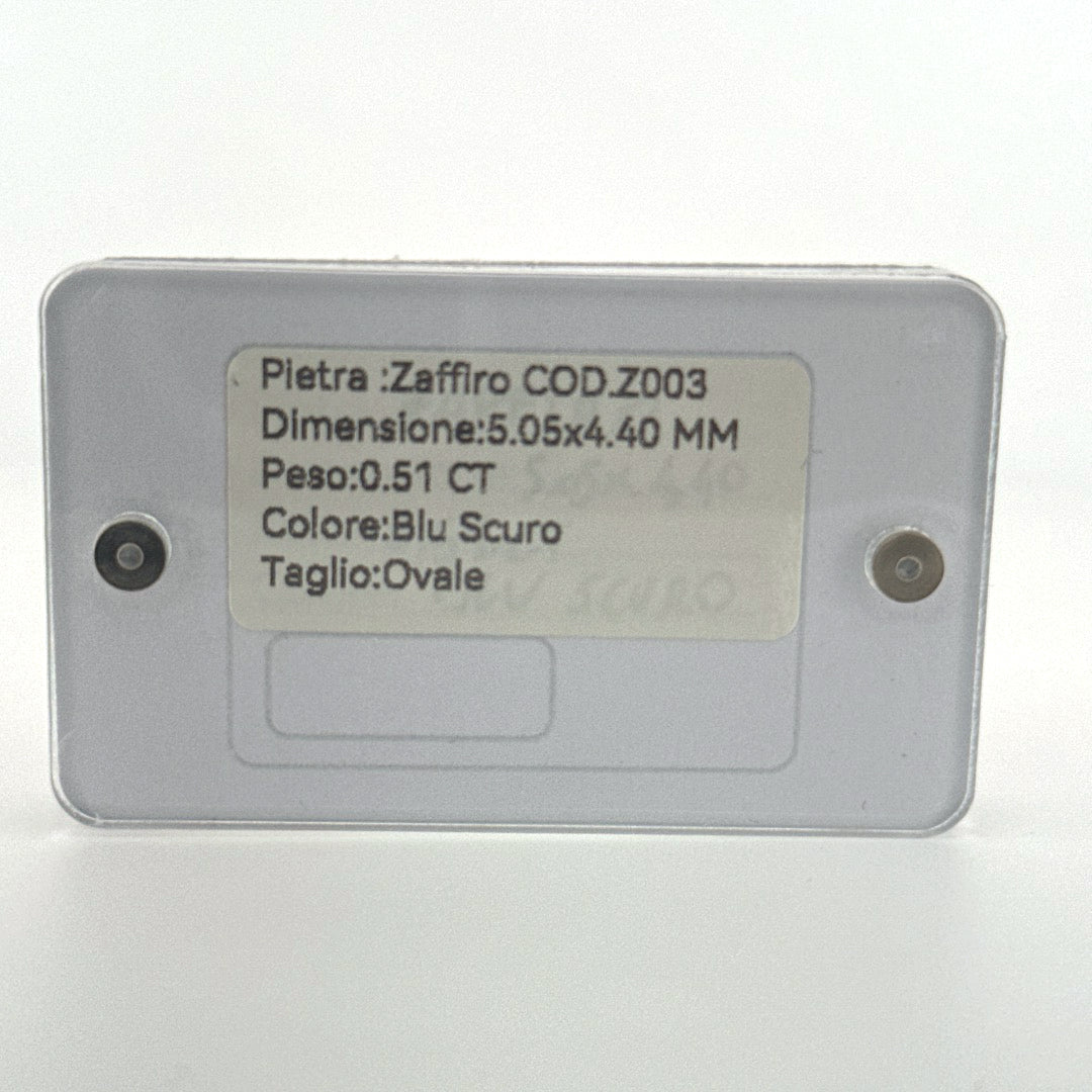 zaffiro sapphire natural naturale ovale blue 0.51ct blister
