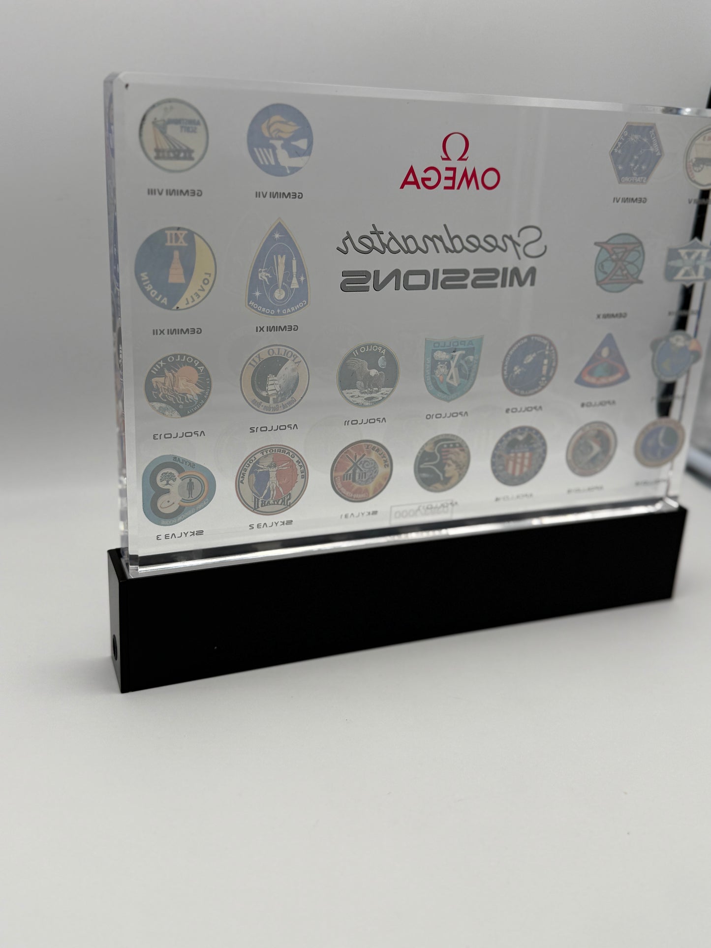 omega speedmaster missions display plate illuminated limited edition 393/1000