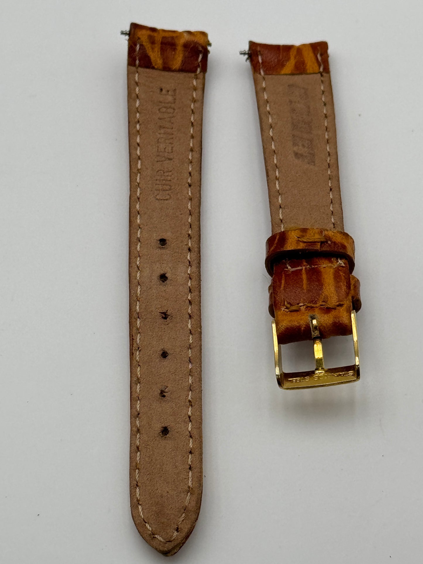 Cadet Chronostar cinturino strap pelle leather 16mm marrone chiaro
