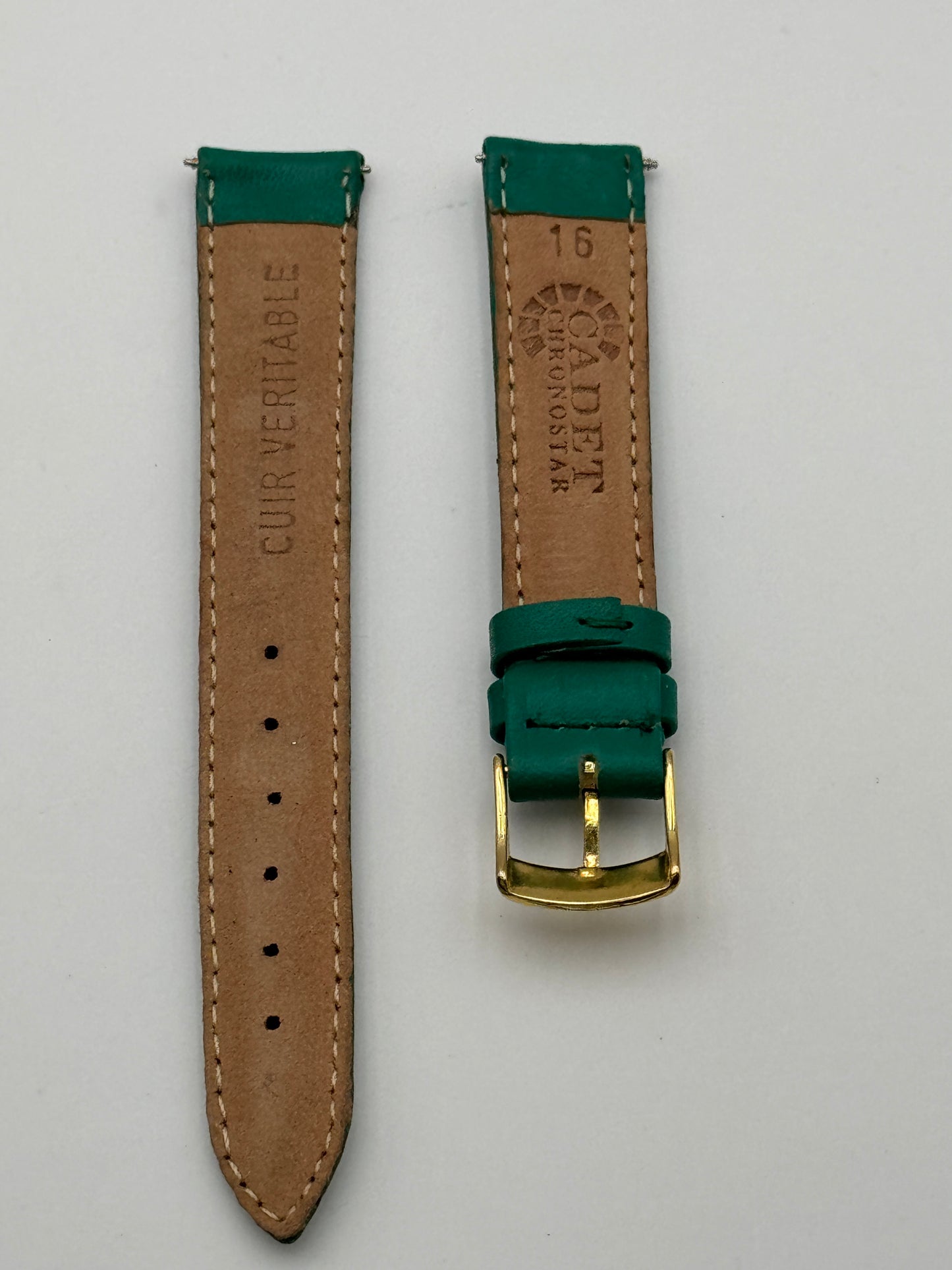 Cadet Chronostar cinturino strap leather pelle verde acqua 16mm