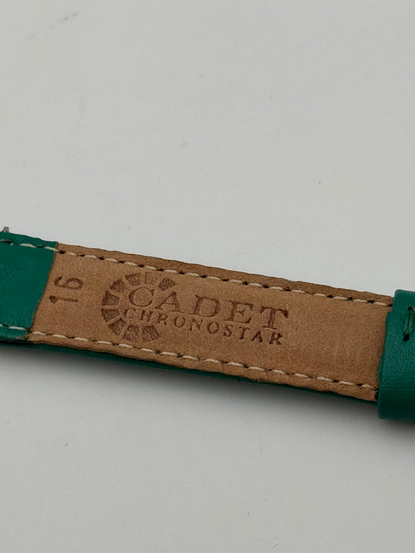 Cadet Chronostar cinturino strap leather pelle verde acqua 16mm