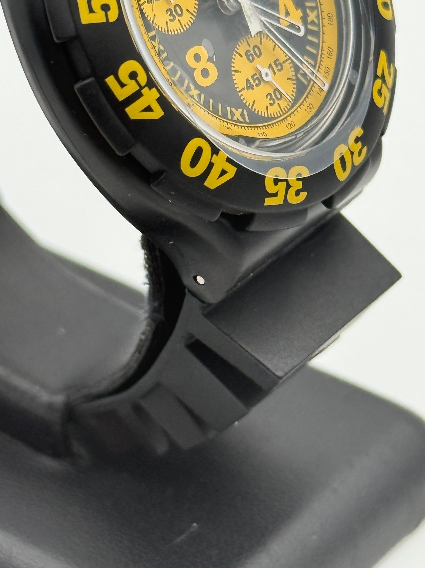 swatch aquachrono vintage nos black swiss made