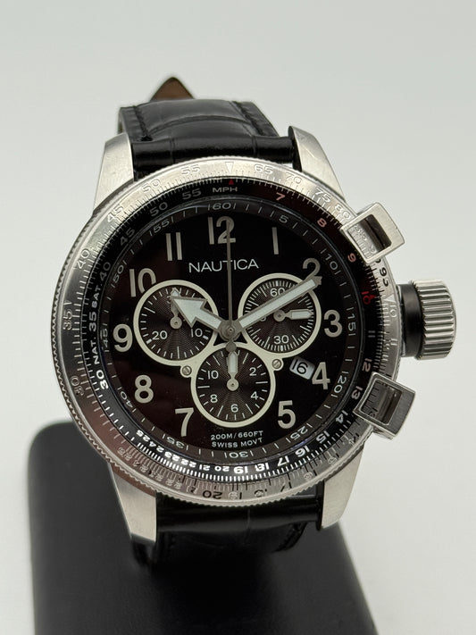 nautica chronograph swiss made a29540 46mm