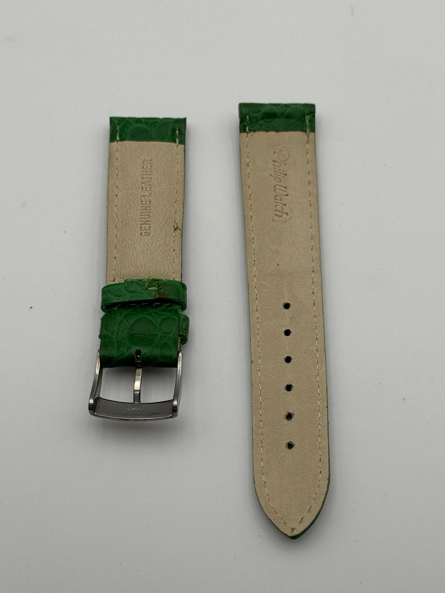 Philip Watch cinturino strap pelle leather coccodrillo verde 20mm