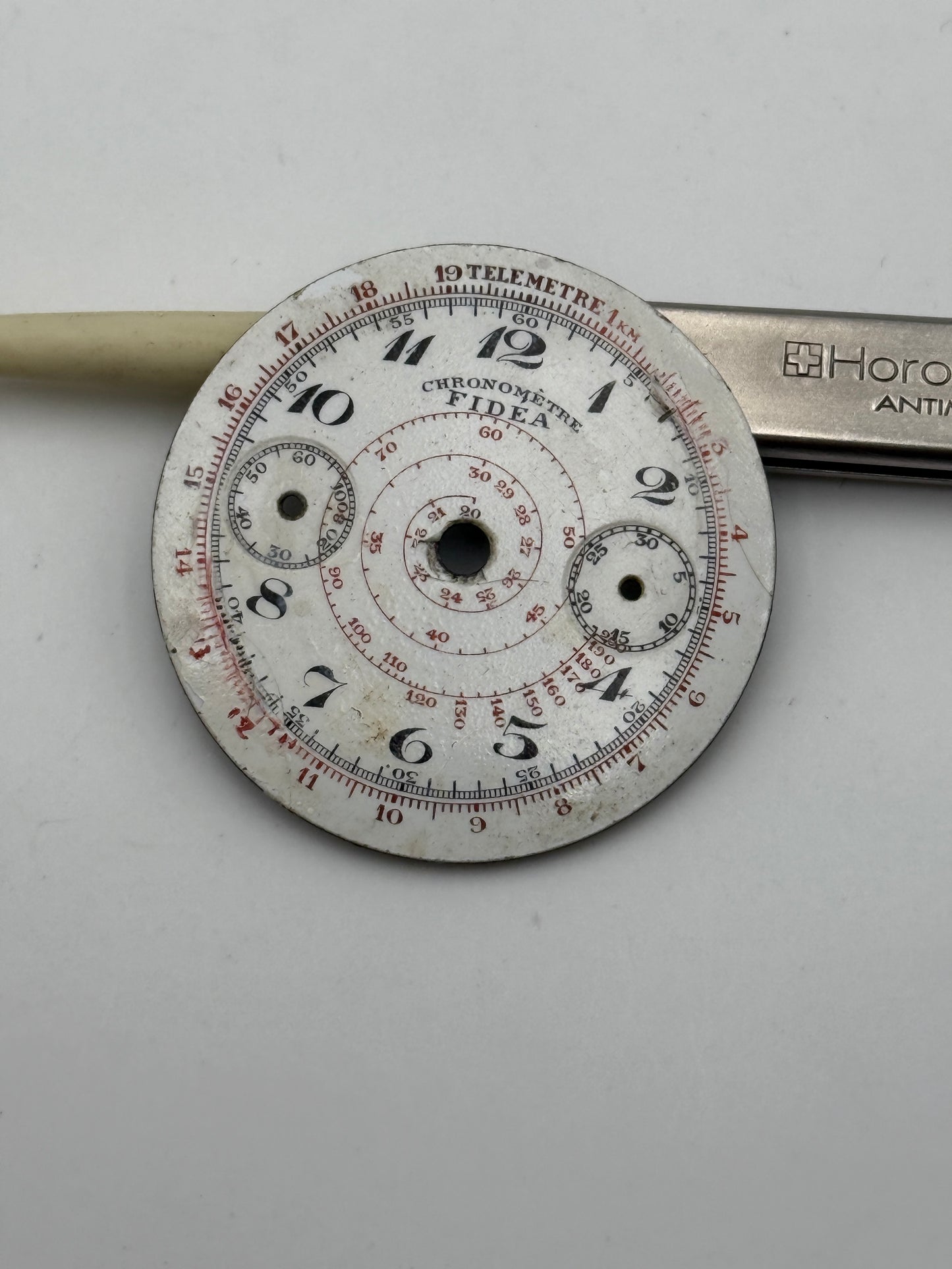 chronometre fidea 36-30mm dial quadrante vintage porcelain