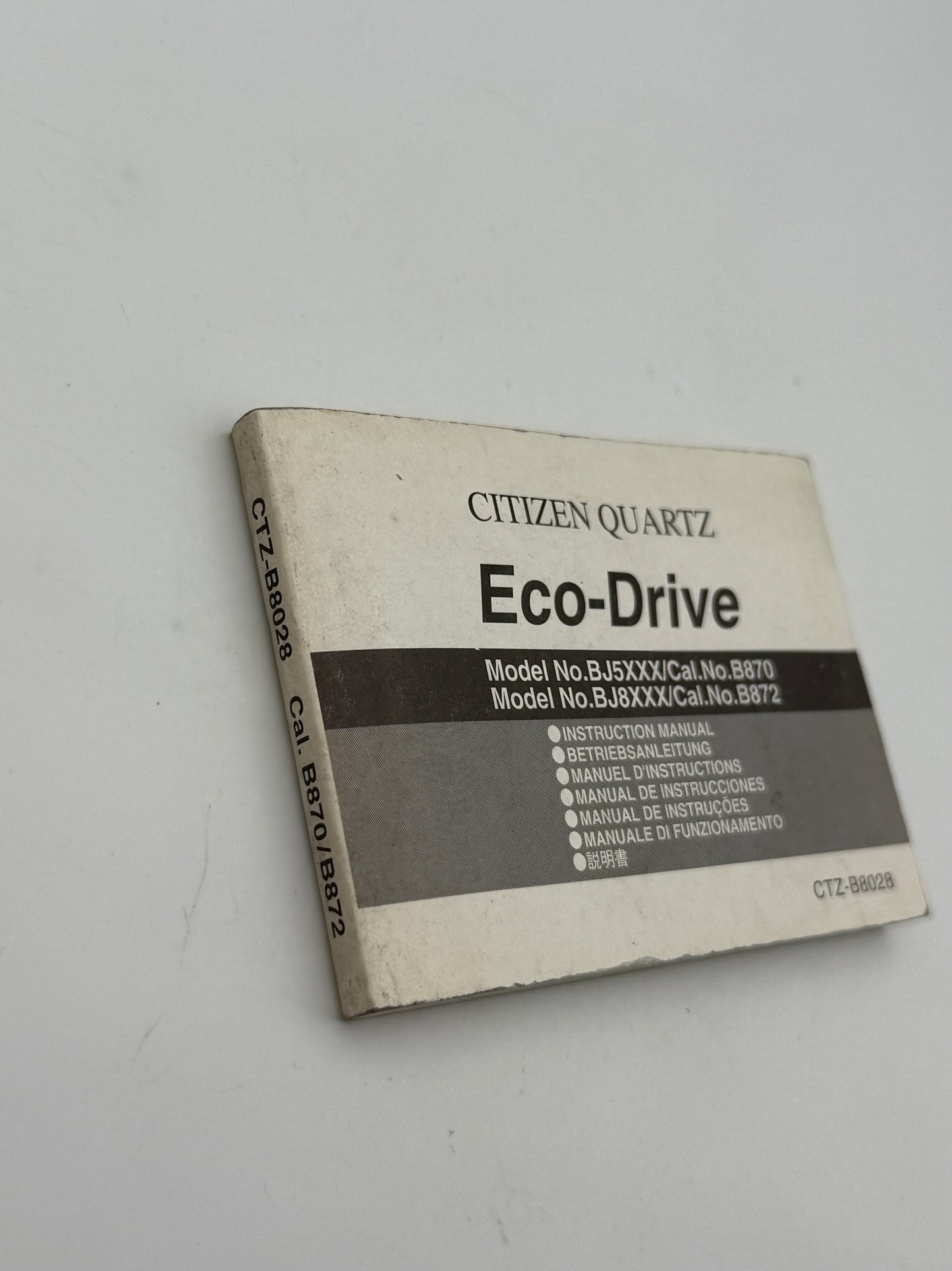 citizen eco drive b870-872 istruzioni libretto booklet