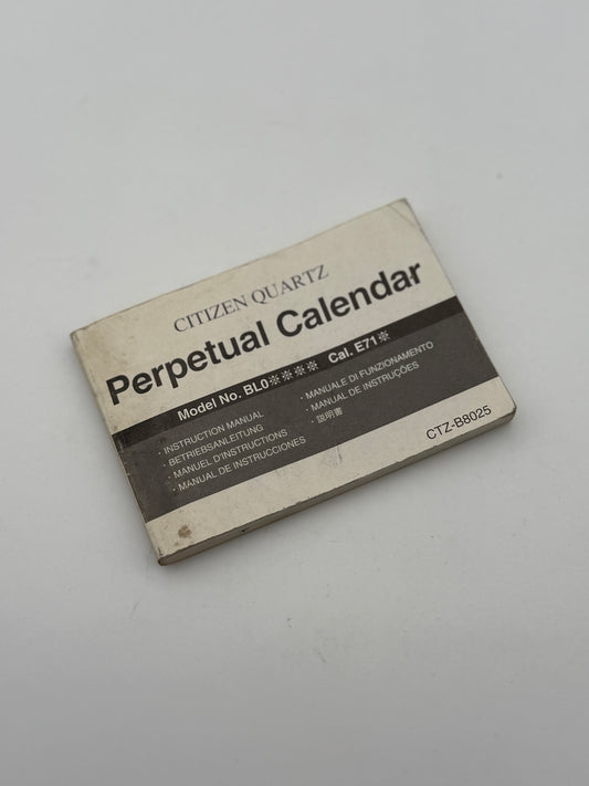 citizen perpetual calendar e71 istruzioni libretto booklet