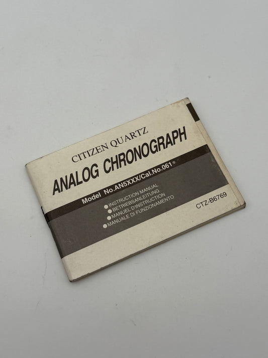 citizen analog chronograph no.061 istruzioni libretto booklet