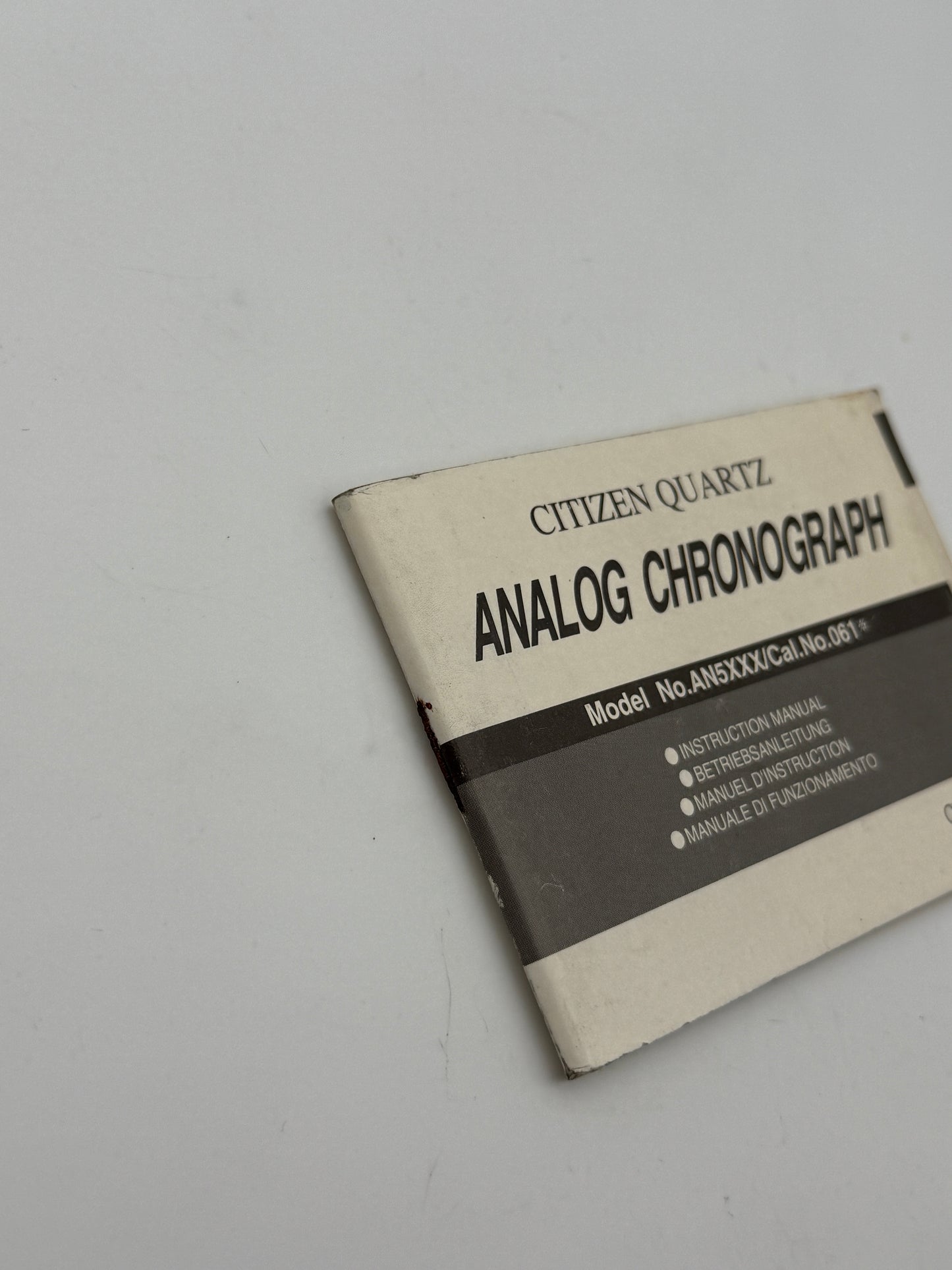 citizen analog chronograph no.061 istruzioni libretto booklet