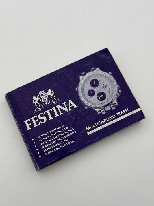 festina multichronograph libretto istruzioni booklet vintage