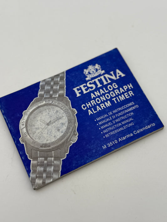festina analog chronograph alarm timer m3510 istruzioni libretto booklet