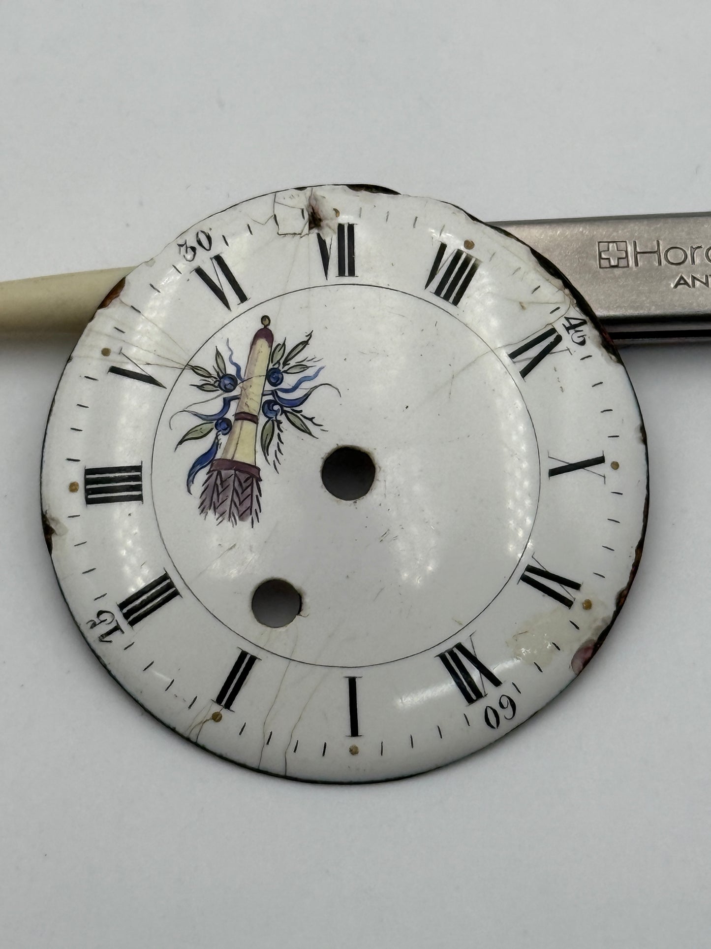 pocket watch dial quadrante porcelain 43.2mm rare