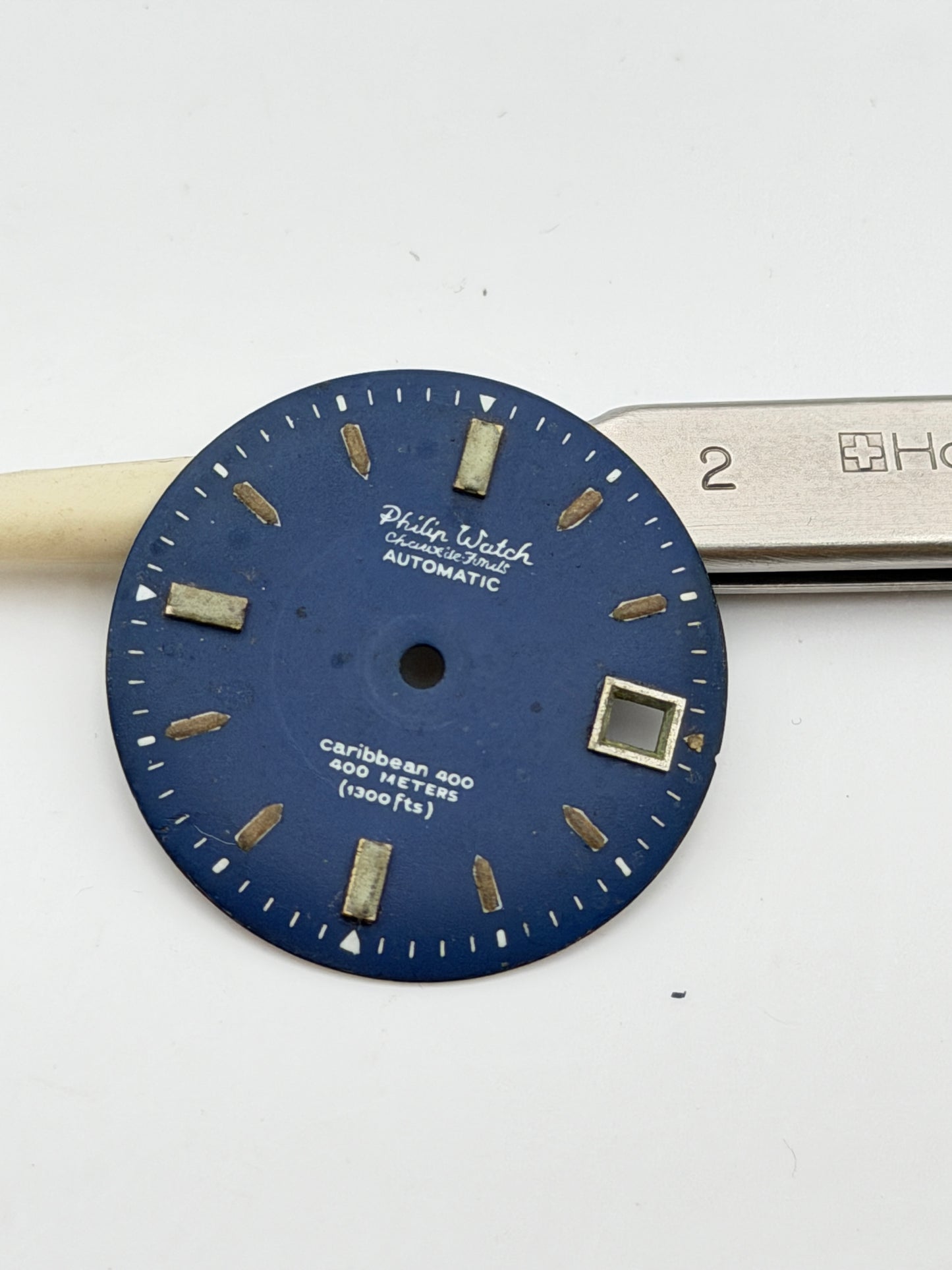 philip watch caribbean 400 28.5mm dial quadrante