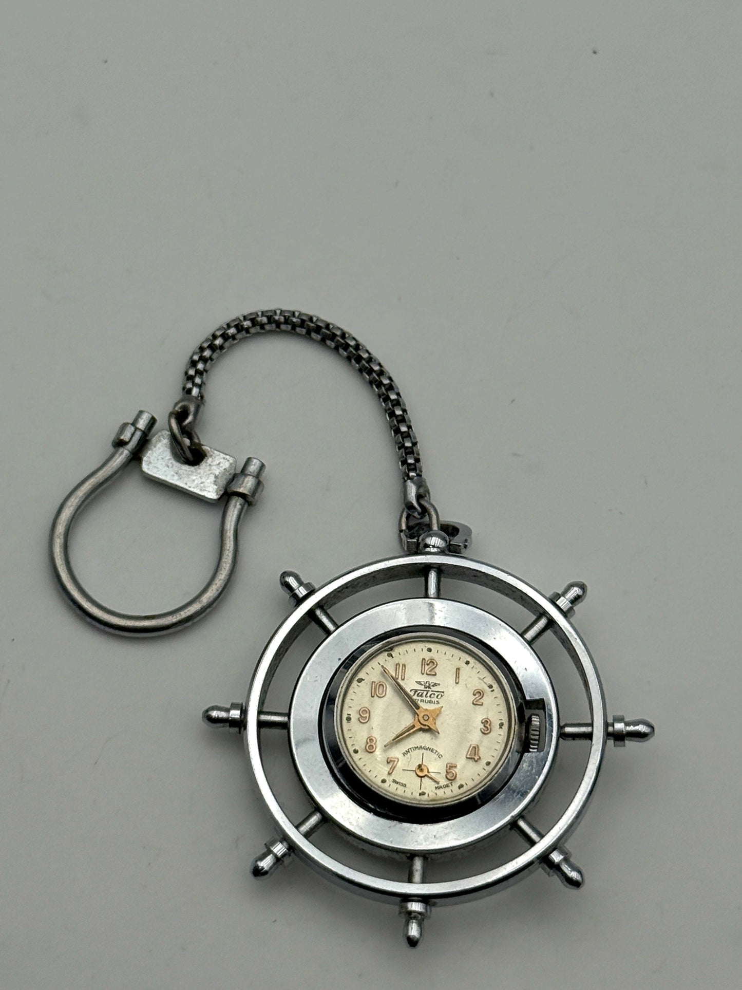 falco ruotino wheel timone rudder pocket watch vintage 50mm