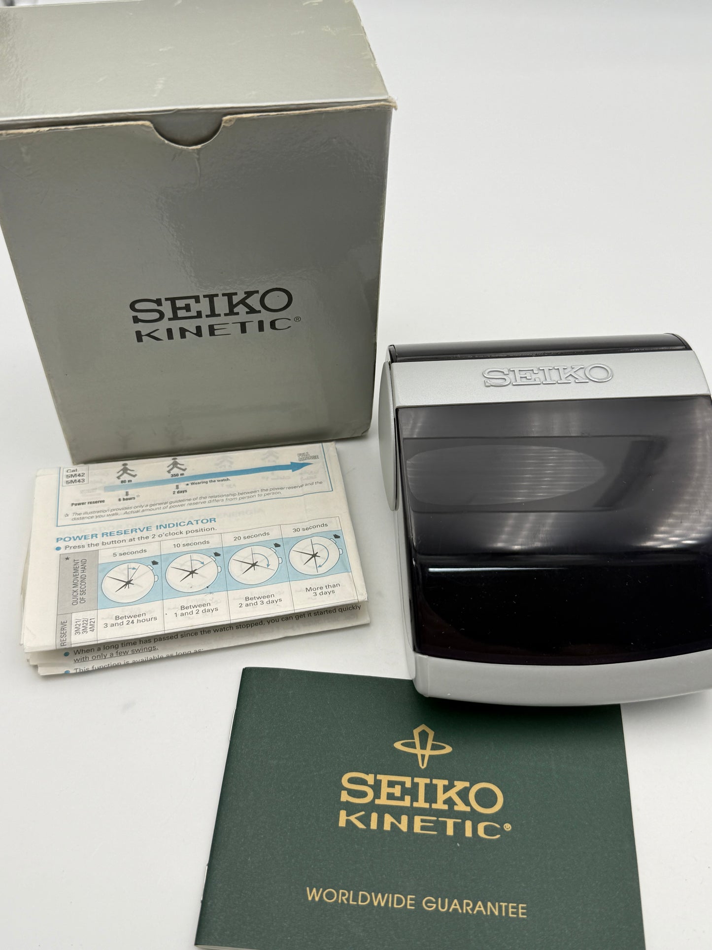 seiko kinetic vintage box kit scatola watch