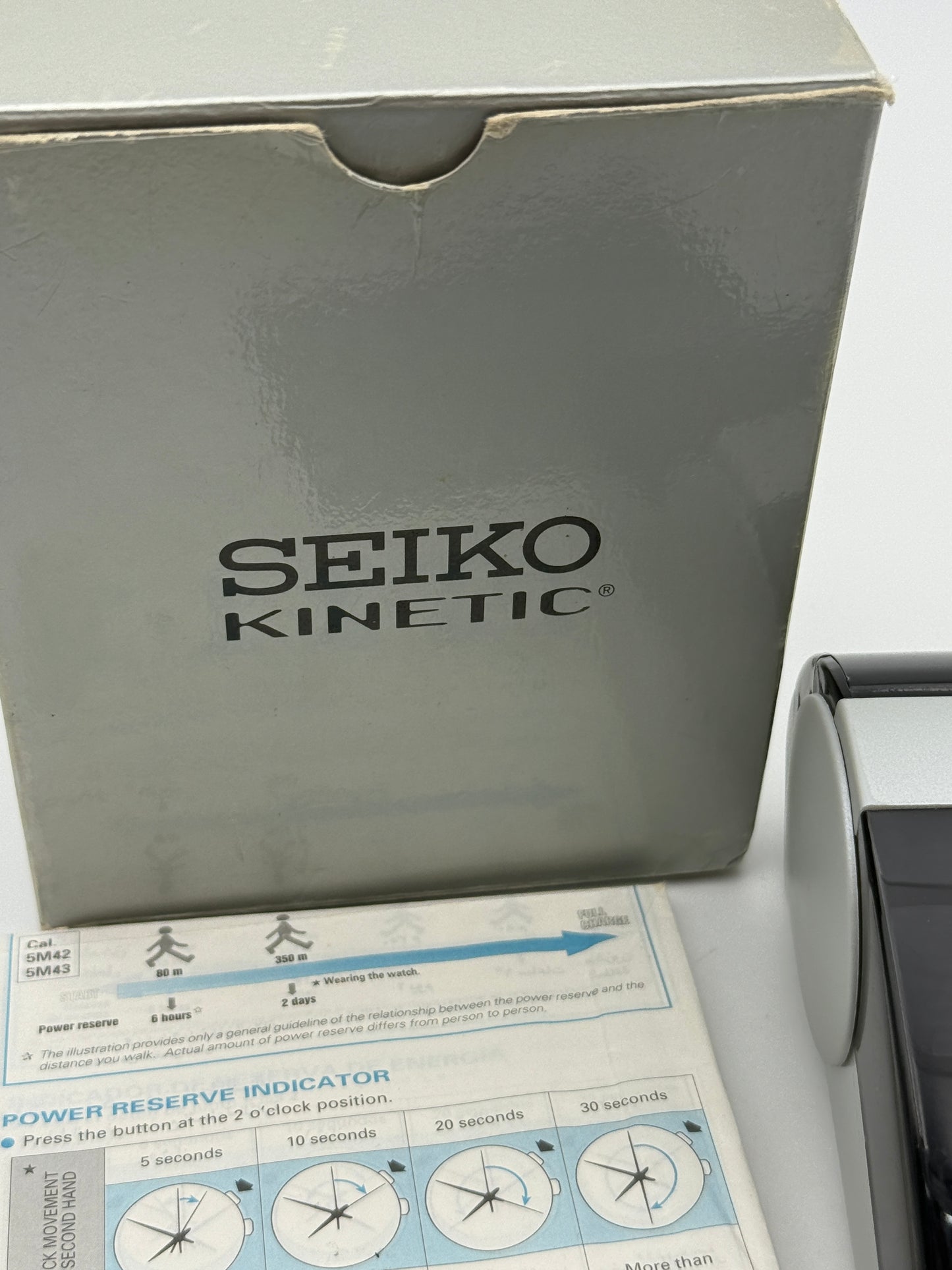 seiko kinetic vintage box kit scatola watch
