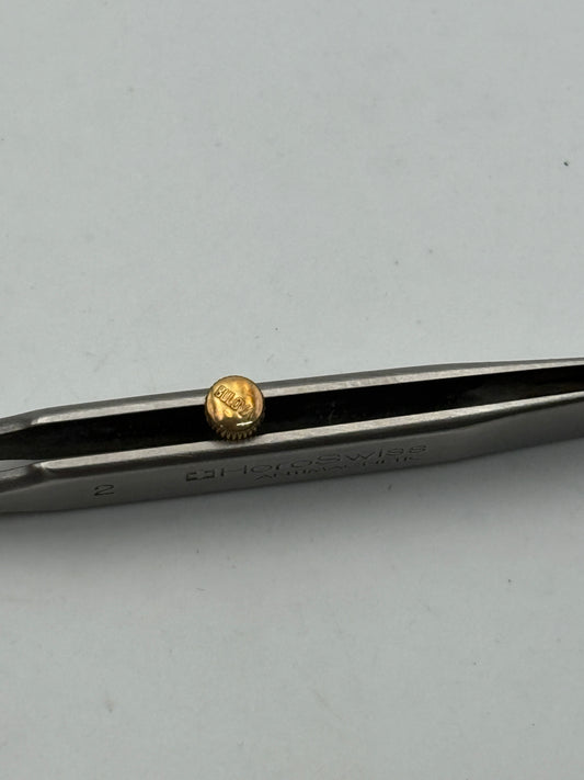 bulova corona crown impermeabile waterproof monobloc case 4.4x2x3mm gold plated