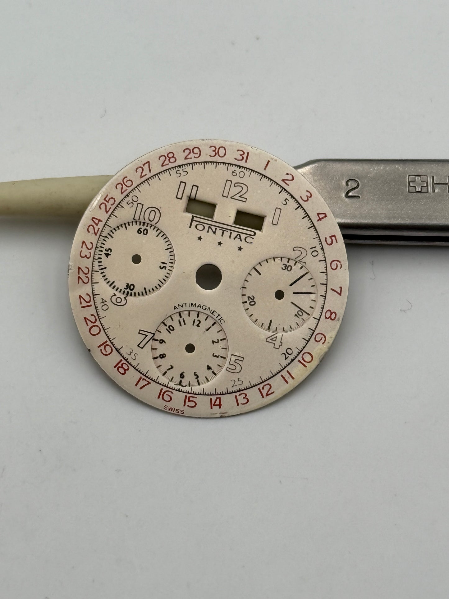 pontiac valjoux 72c 29,6mm dial quadrante rare