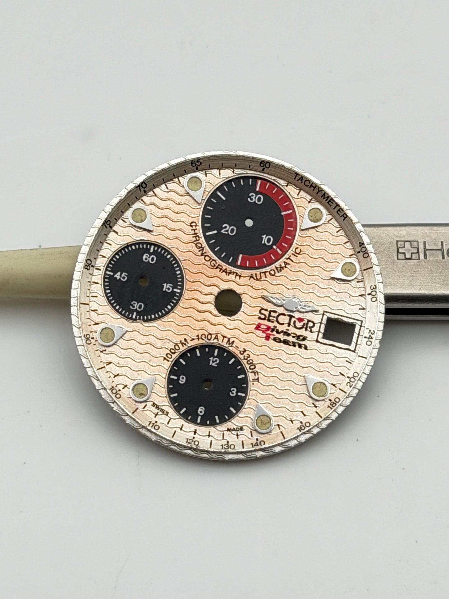 sector diving team 7750 29.5mm automatic chronograph dial quadrante