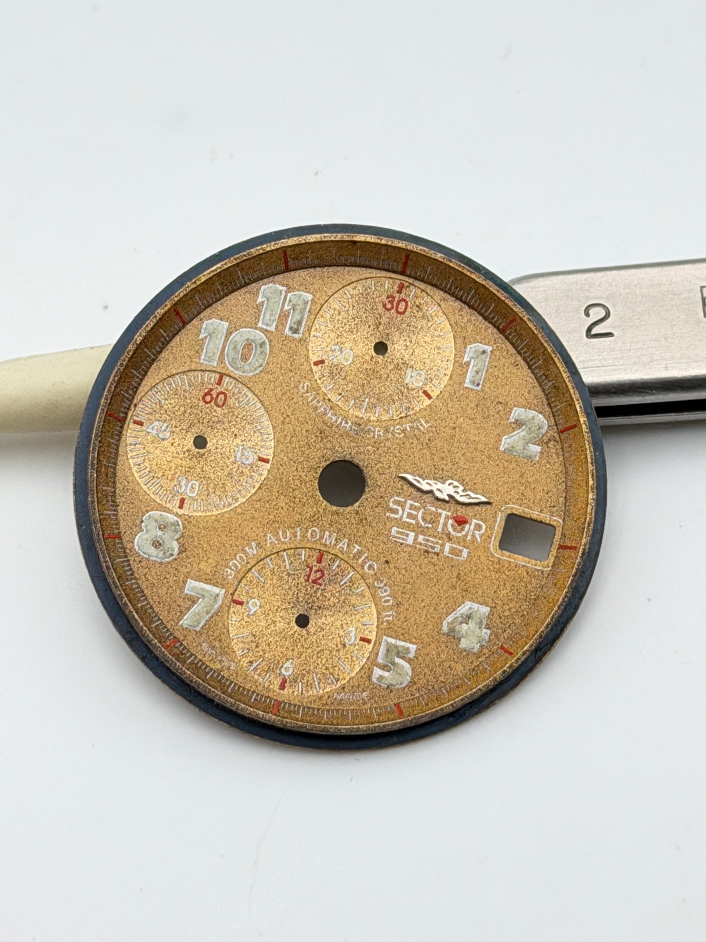 sector 950 7750 29.5mm automatic chronograph dial quadrante