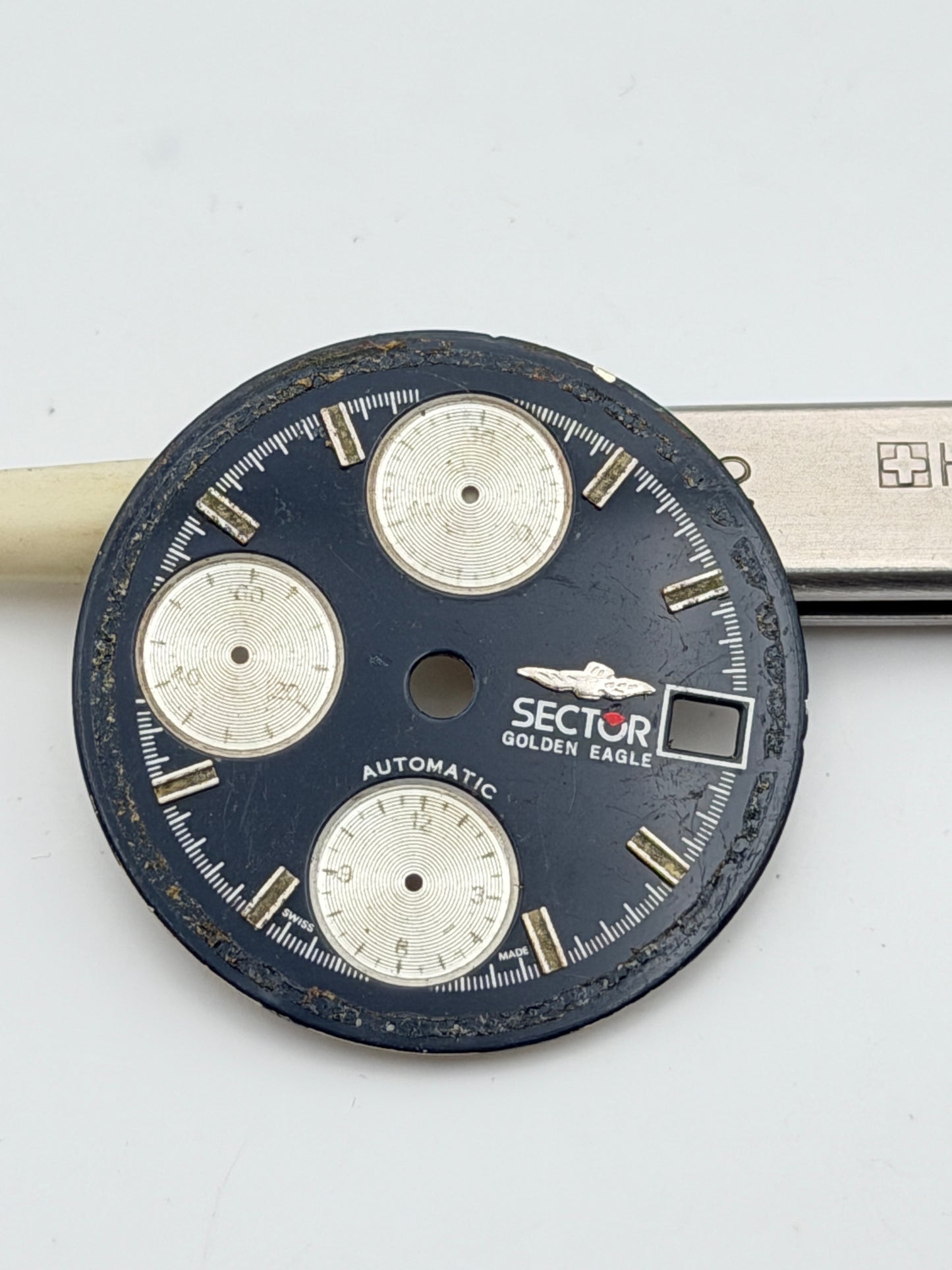 sector golden eagle 7750 29.5mm chronograph automatic dial quadrante