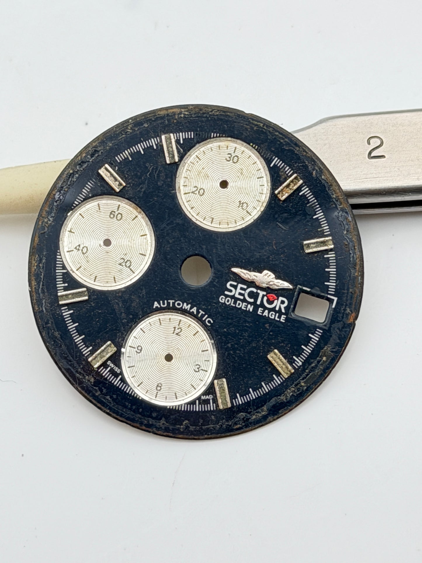 sector golden eagle 7750 29.5mm chronograph automatic dial quadrante