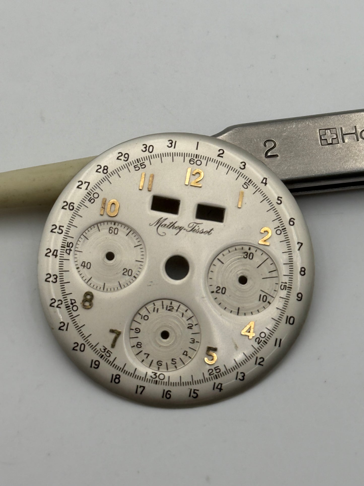 mathey tissot valjoux 72c 32mm dial quadrante