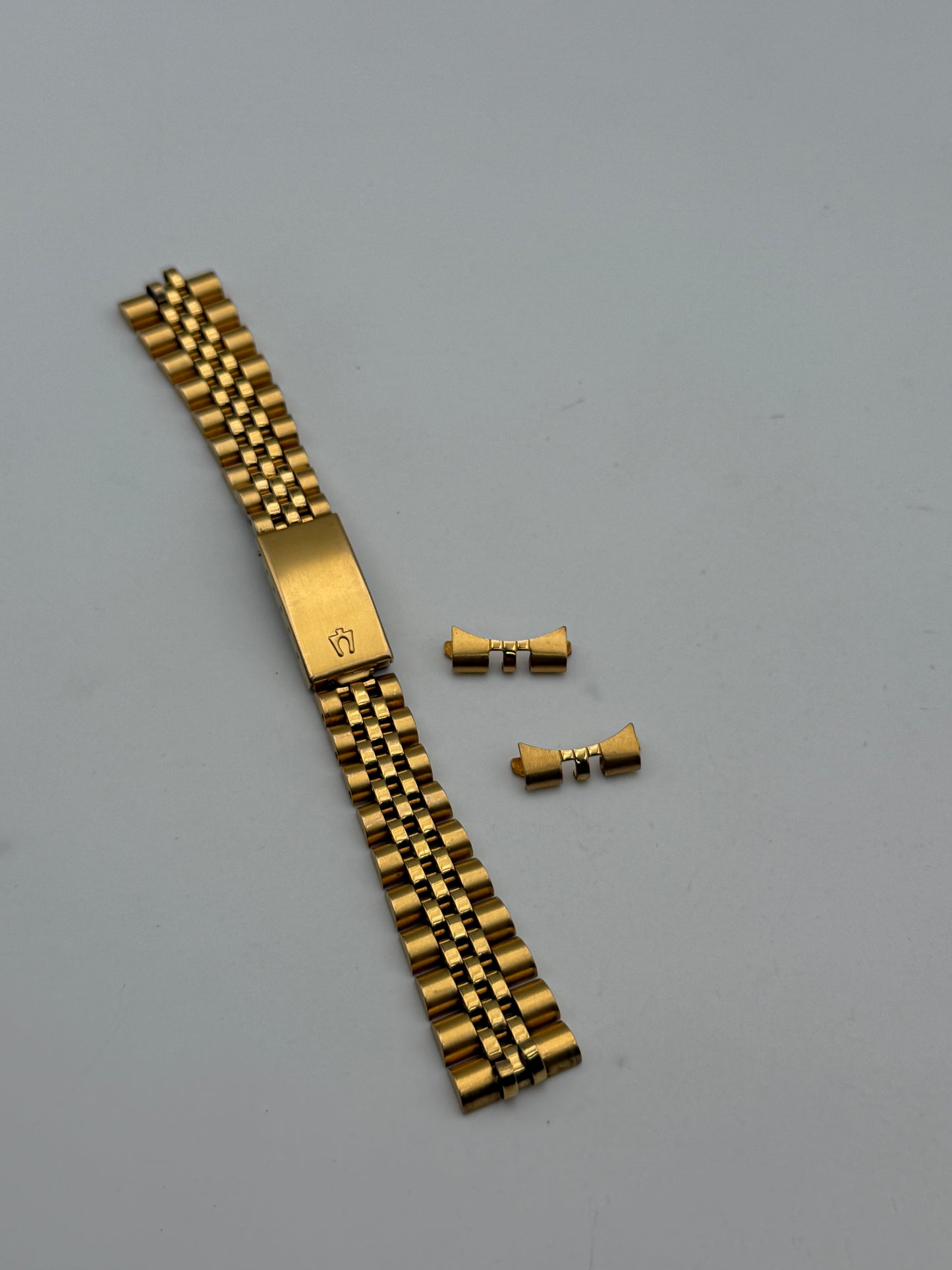 bulova calendar dorato 17mm gold palated bracciale bracelet cinturino strap