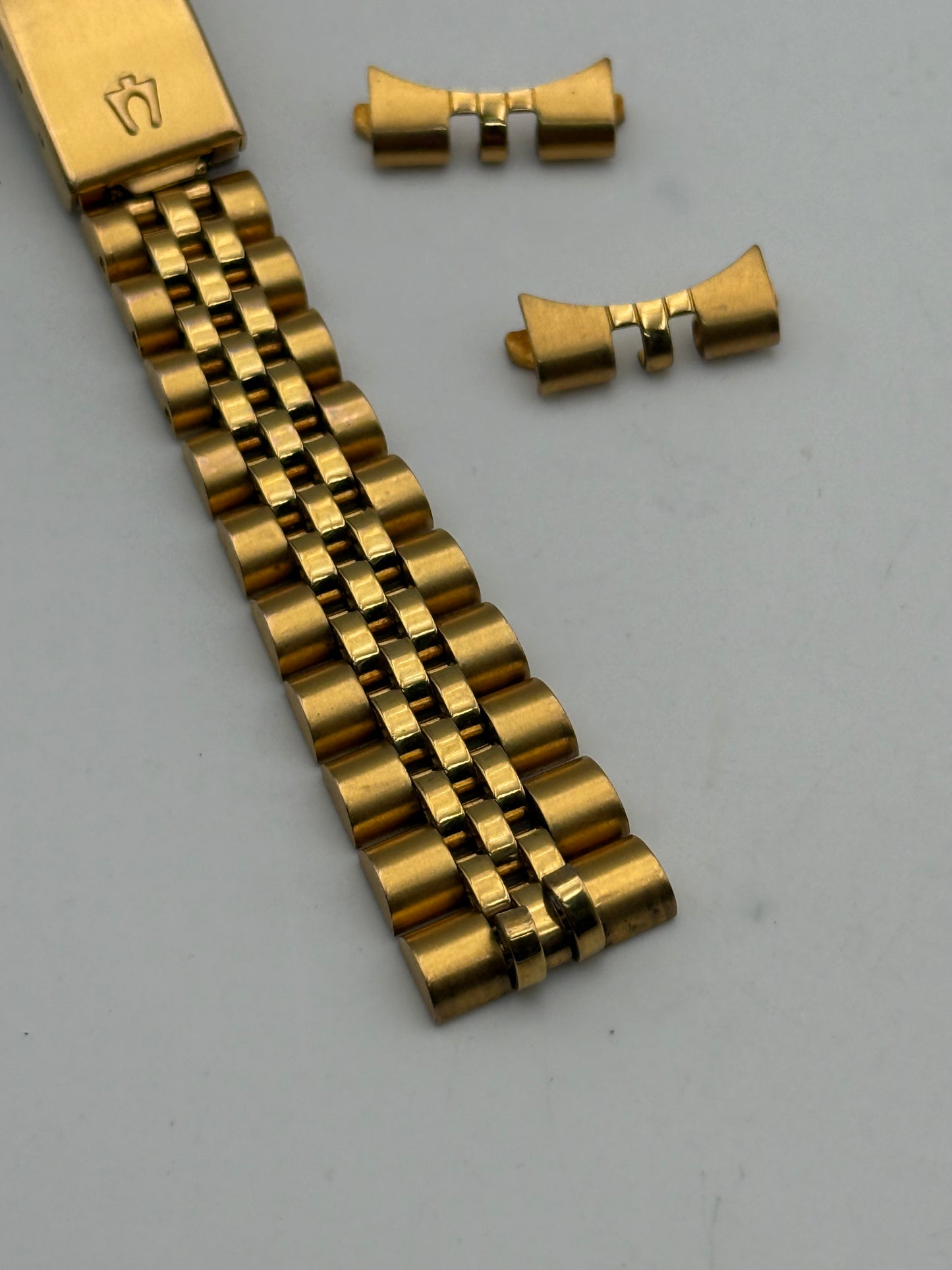 bulova calendar dorato 17mm gold palated bracciale bracelet cinturino strap