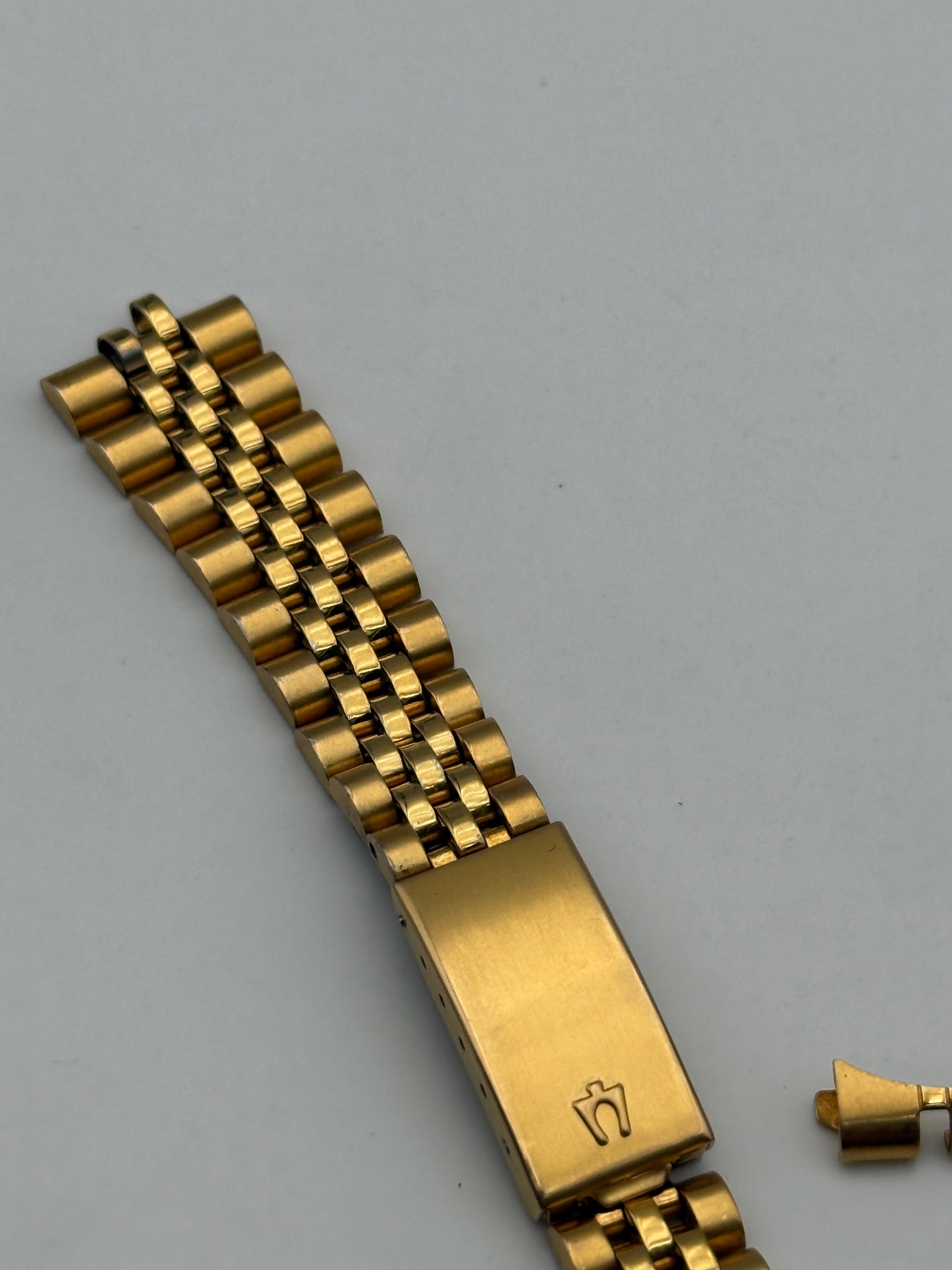 bulova calendar dorato 17mm gold palated bracciale bracelet cinturino strap