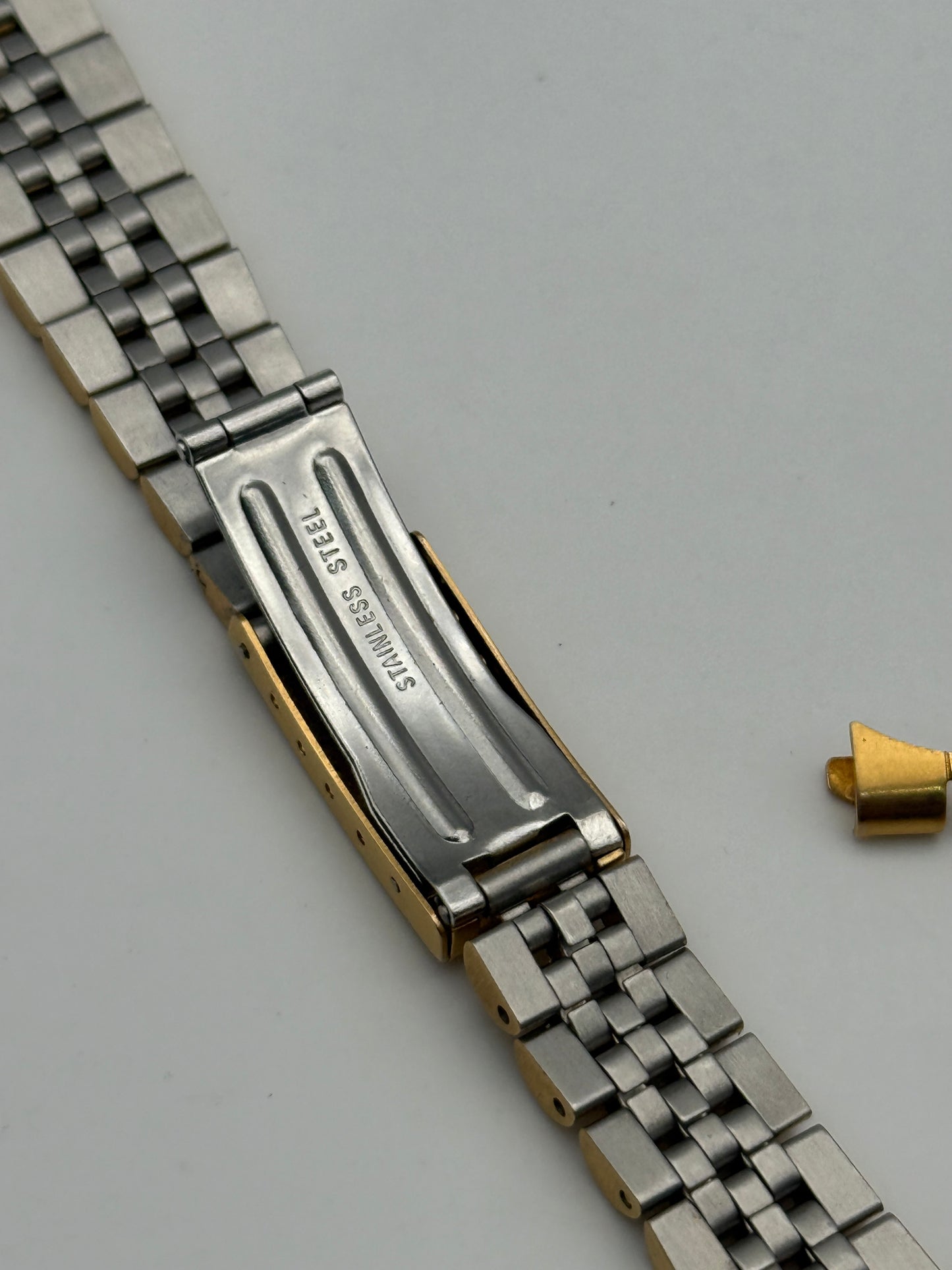 bulova calendar dorato 17mm gold palated bracciale bracelet cinturino strap