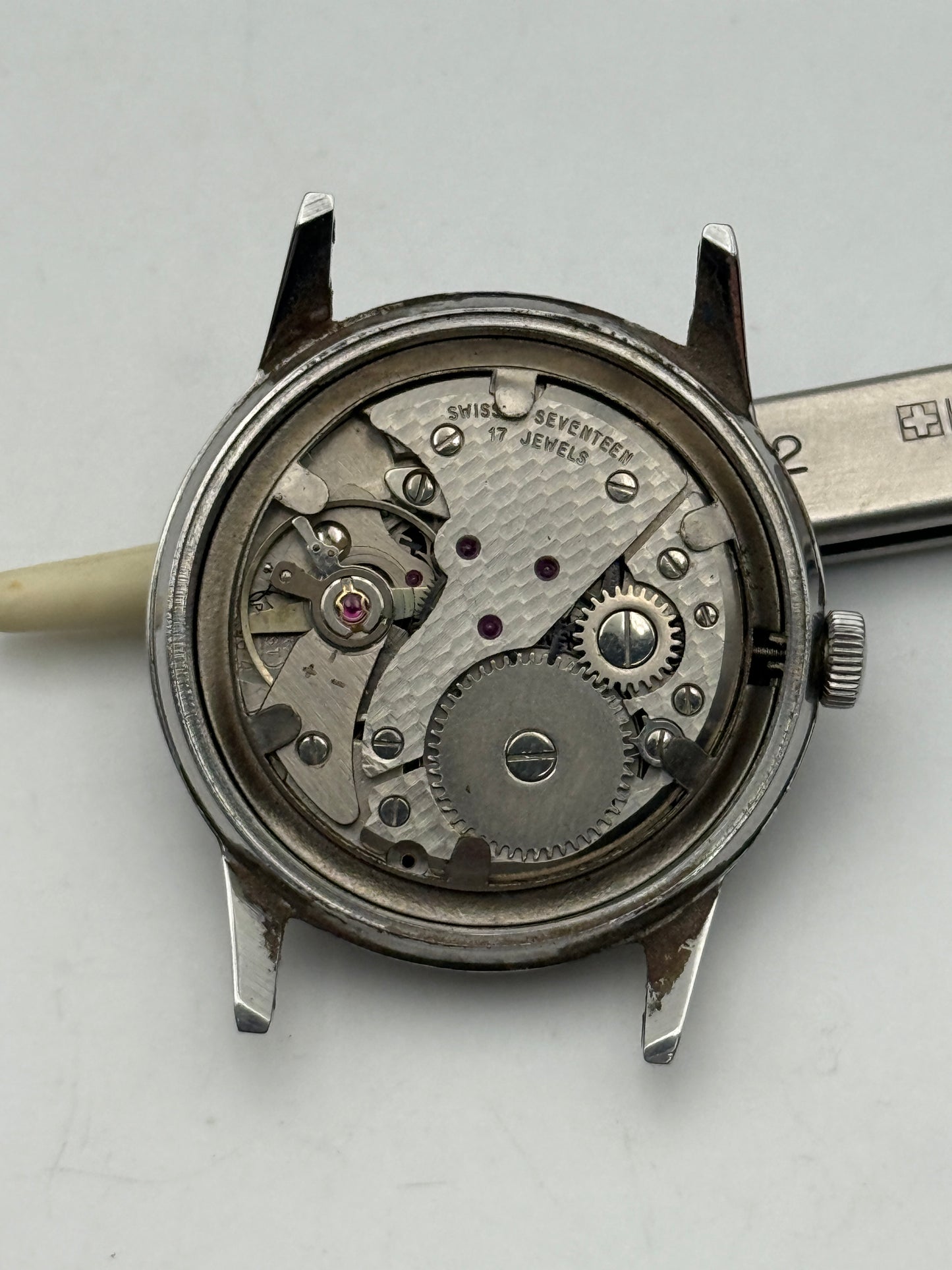 rewel waterproof 34mm vintage swiss made