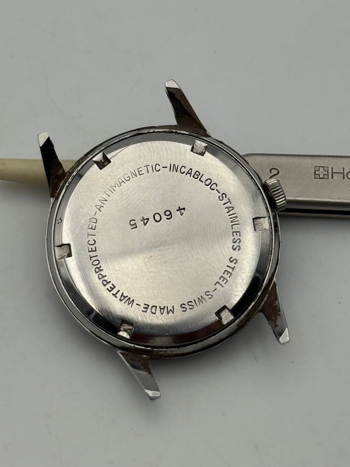 rewel waterproof 34mm vintage swiss made