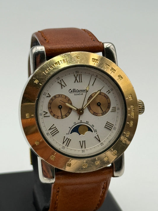 altanus calendar moon phase swiss made  referenza 8844