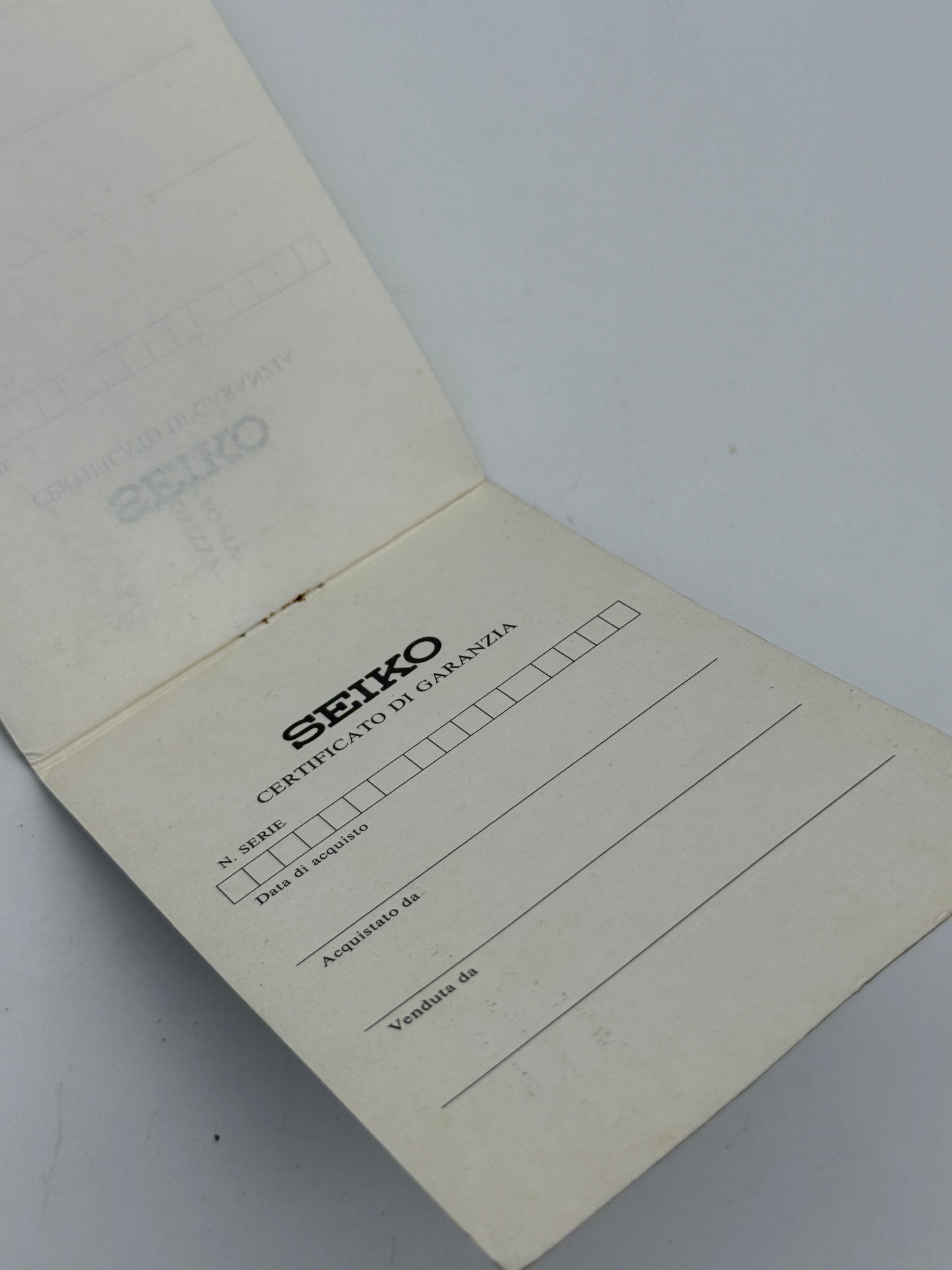 seiko quartz vintage warranty garanzia guarantee