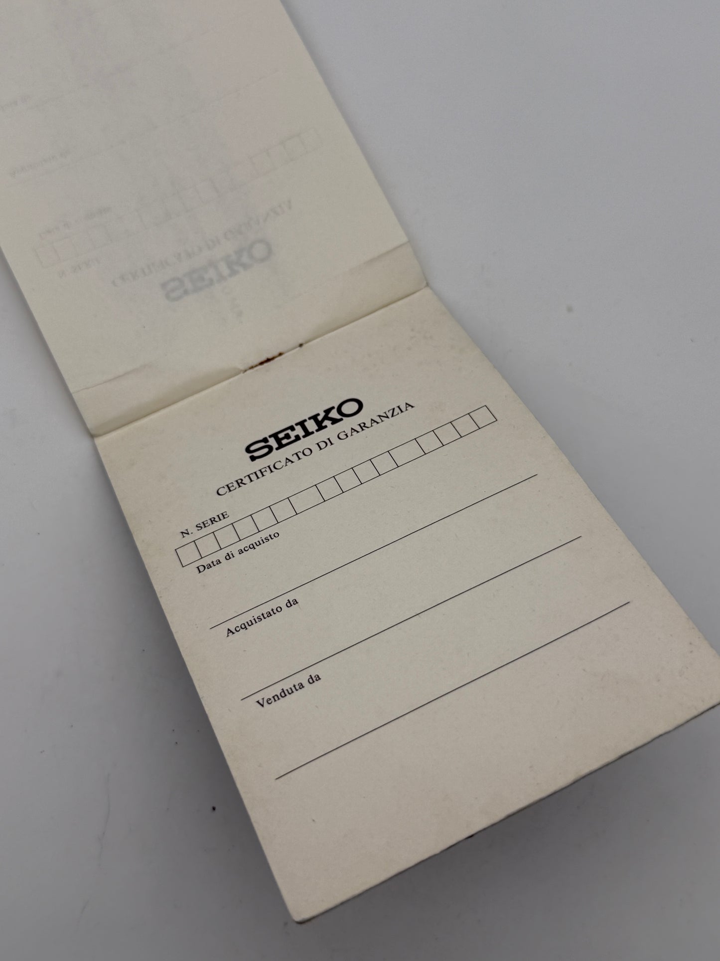 seiko quartz vintage warranty garanzia guarantee
