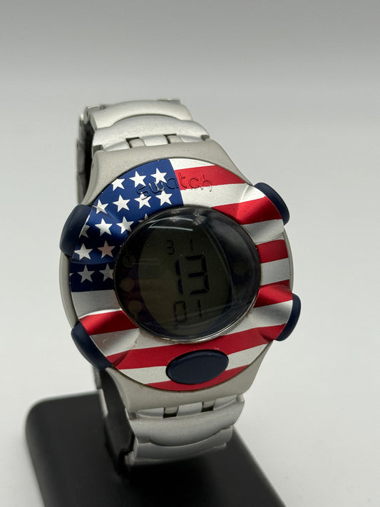 swatch american u.s.a. united states of america usa beat aluminium 47mm