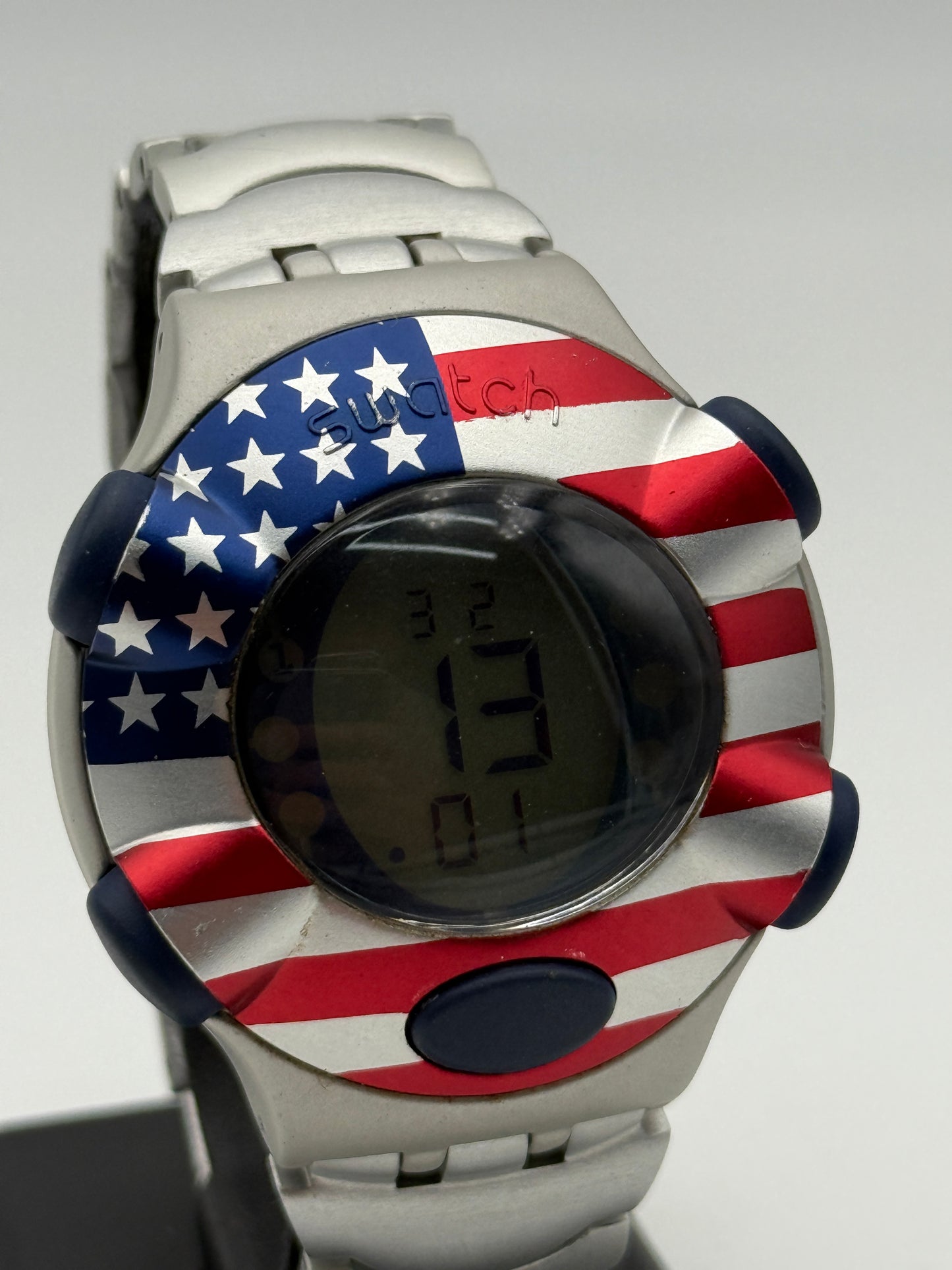 swatch american u.s.a. united states of america usa beat aluminium 47mm