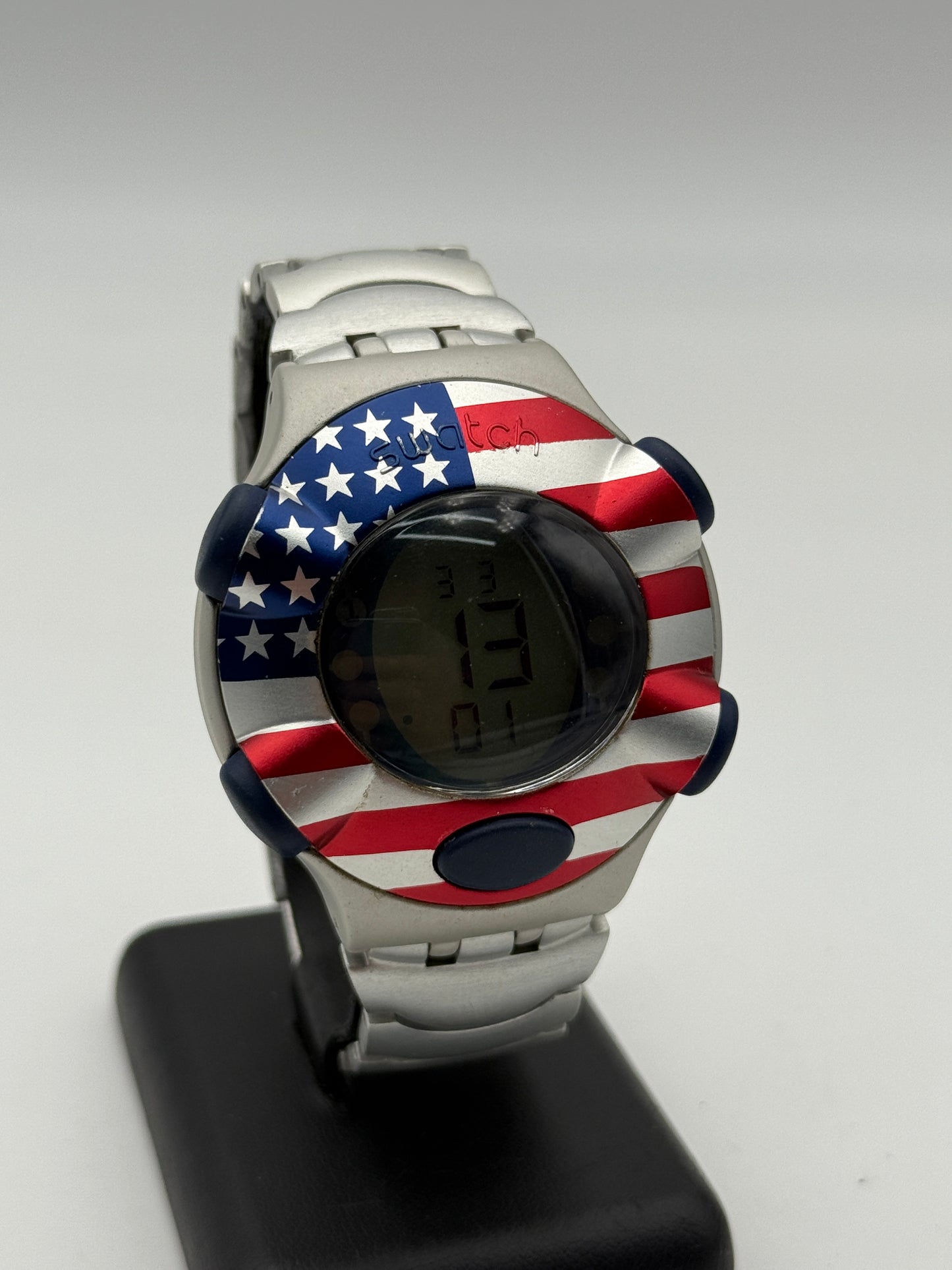 swatch american u.s.a. united states of america usa beat aluminium 47mm
