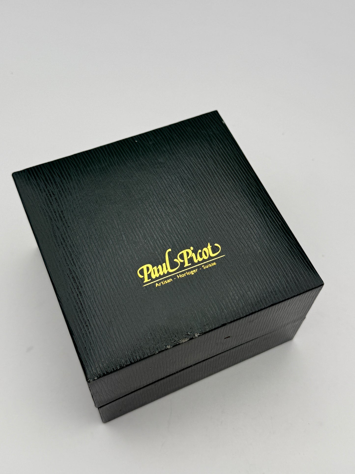 paul picot watch box scatola 1990'swiss made  ottime condizioni 12x12x8cm
