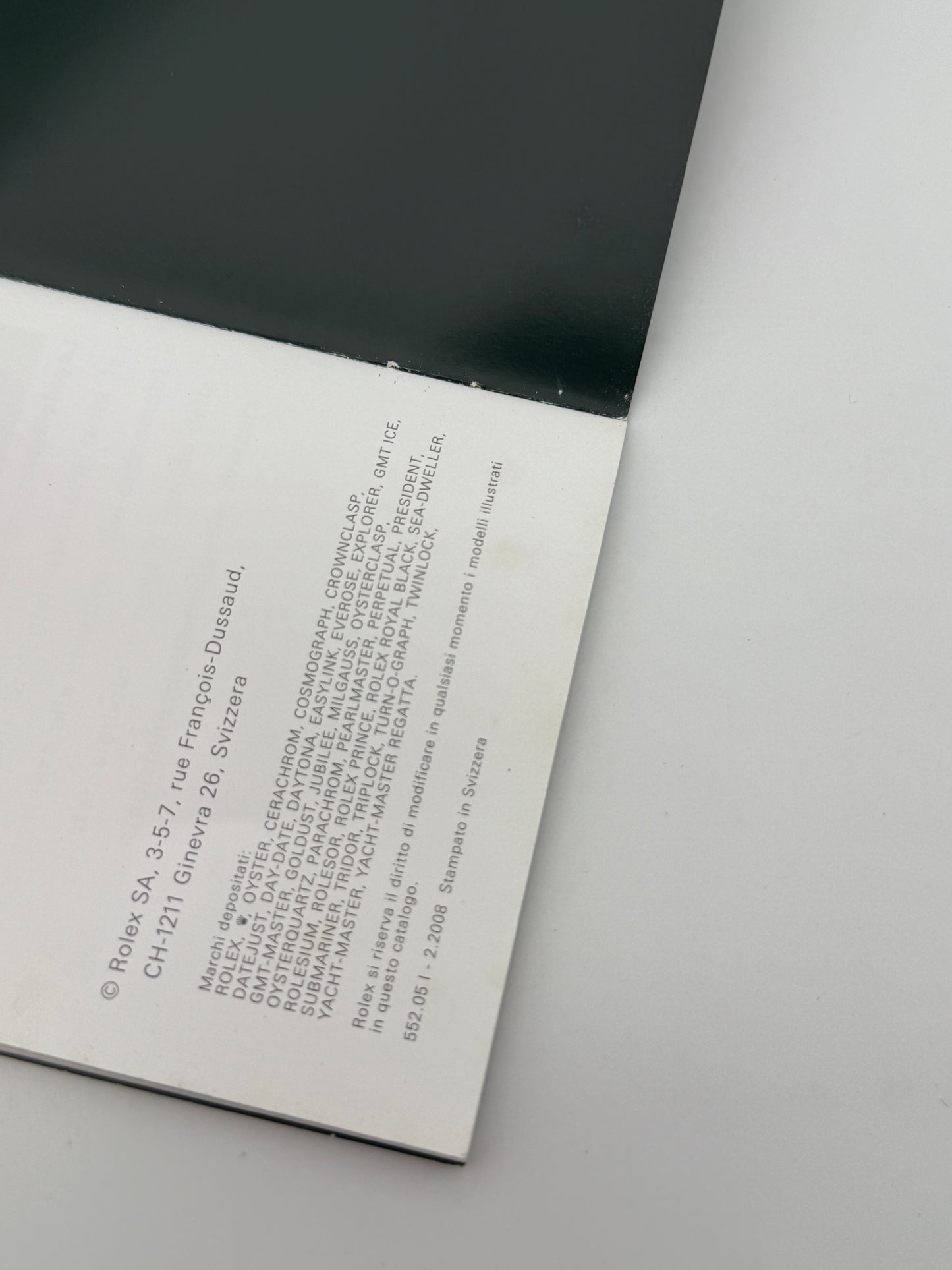 rolex datejust booklet libretto 2008