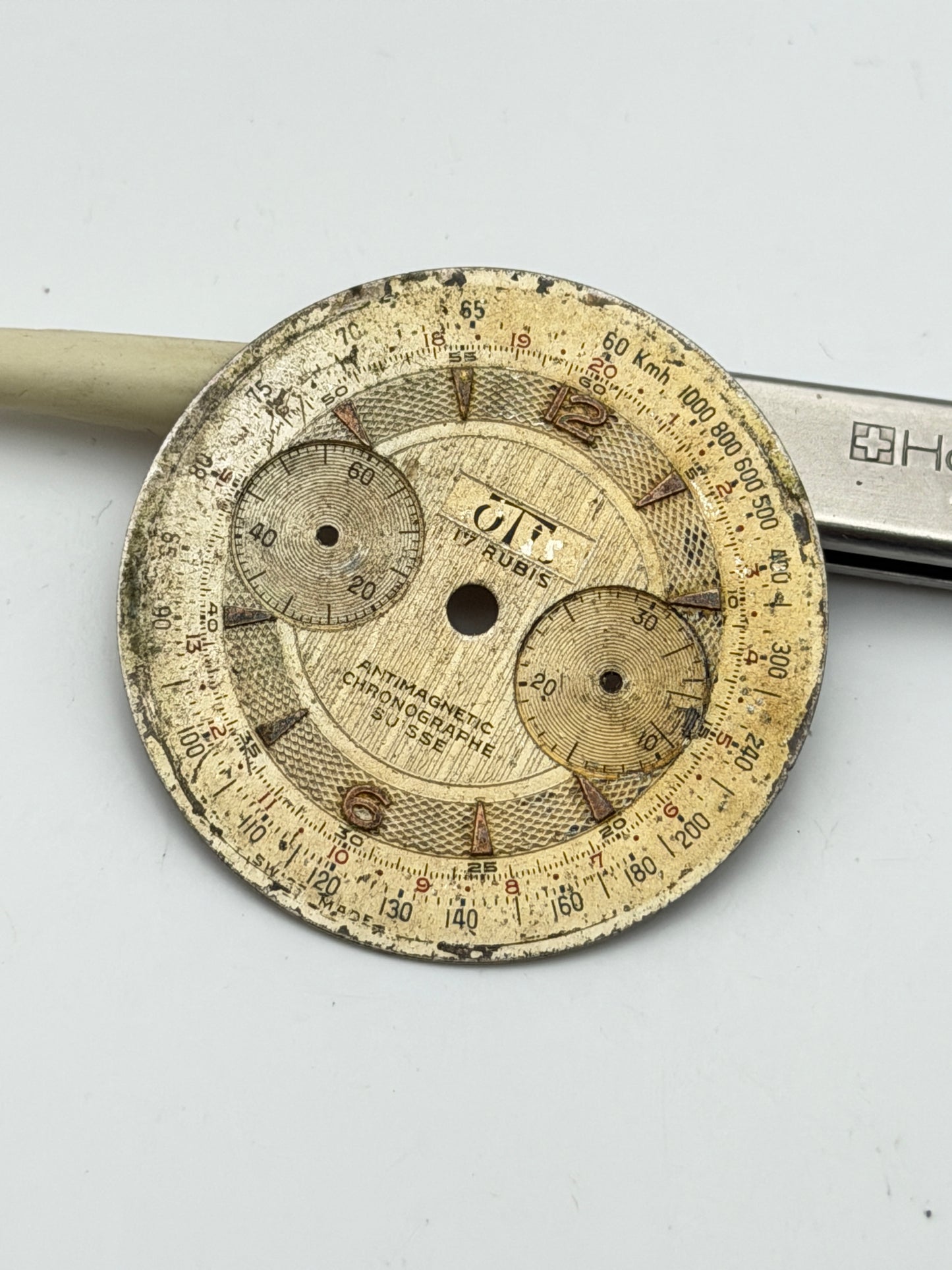oto 34.5mm chrono dial quadrante