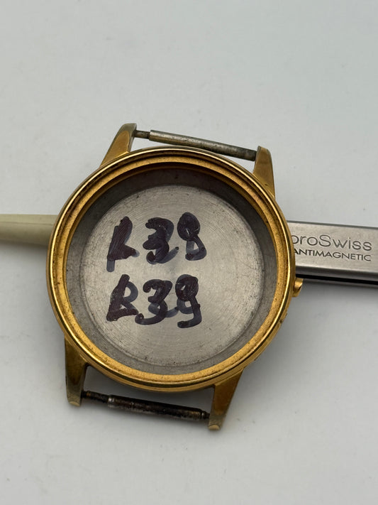 landeron 39 38mm cassa case gold plated chronograph cassa case