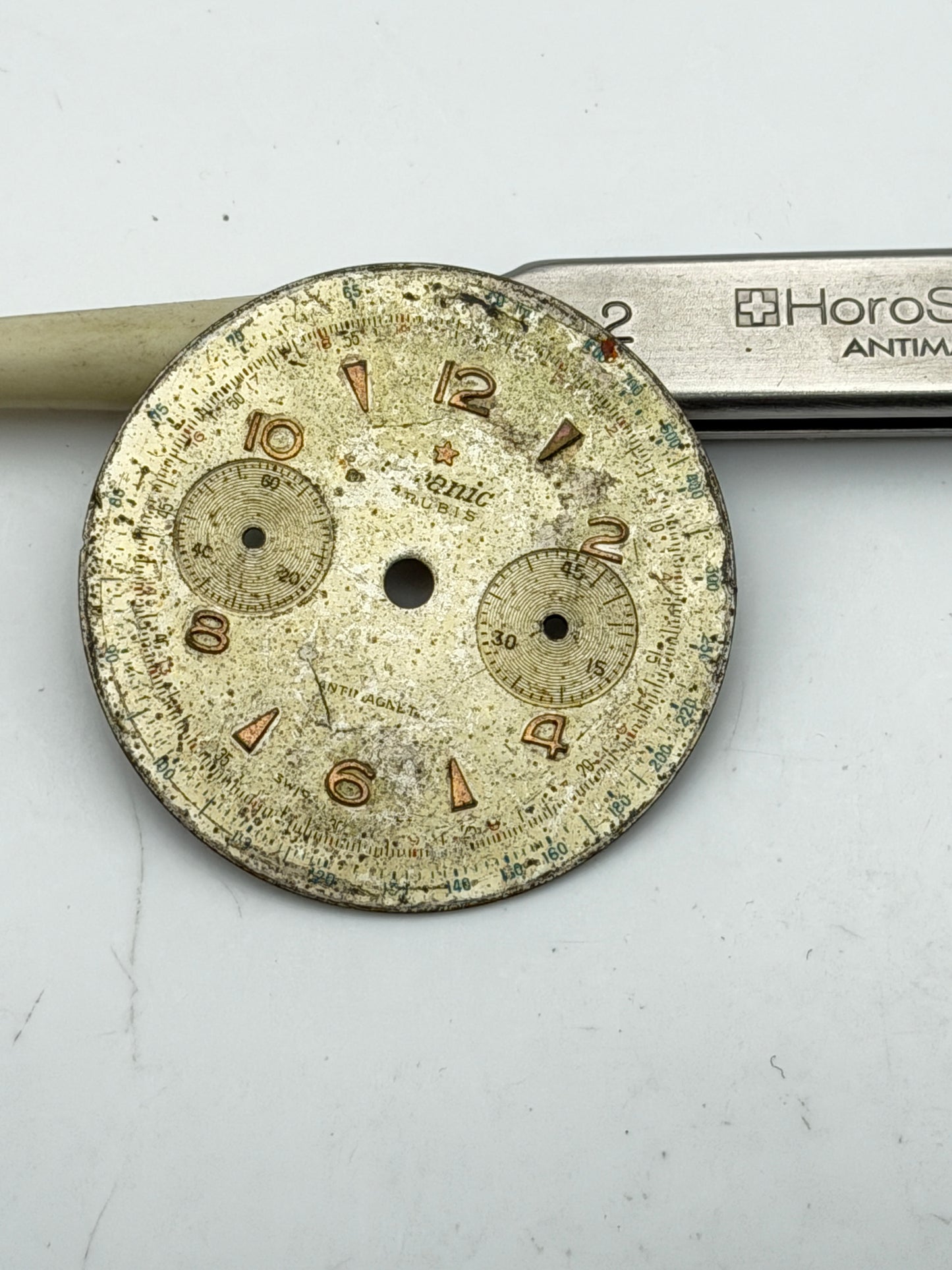 chrono 32.5mm dial quadrante vintage